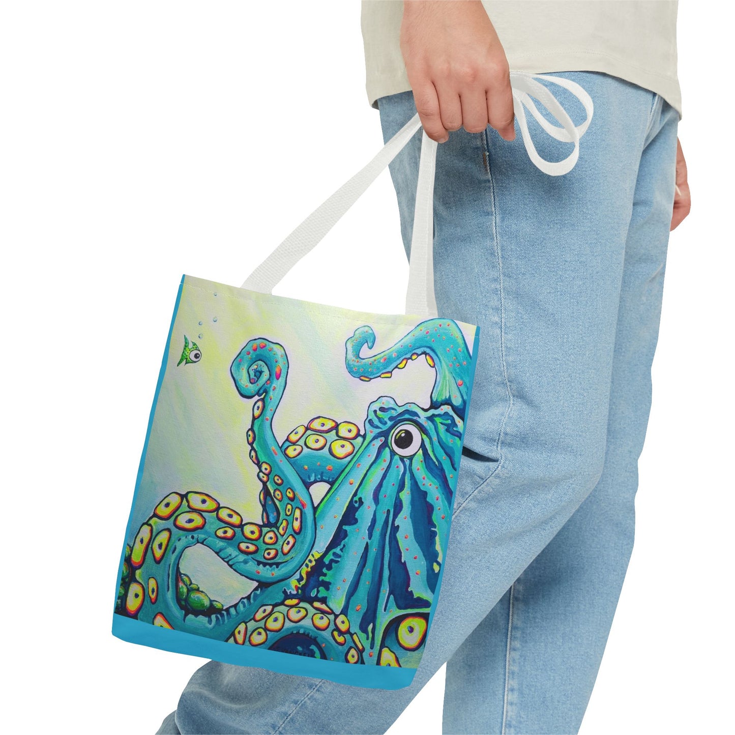 Premium Cyclops Octopus Tote Bag, Original Artist Design, Reusable Shopping Tote,  Eco-Friendly