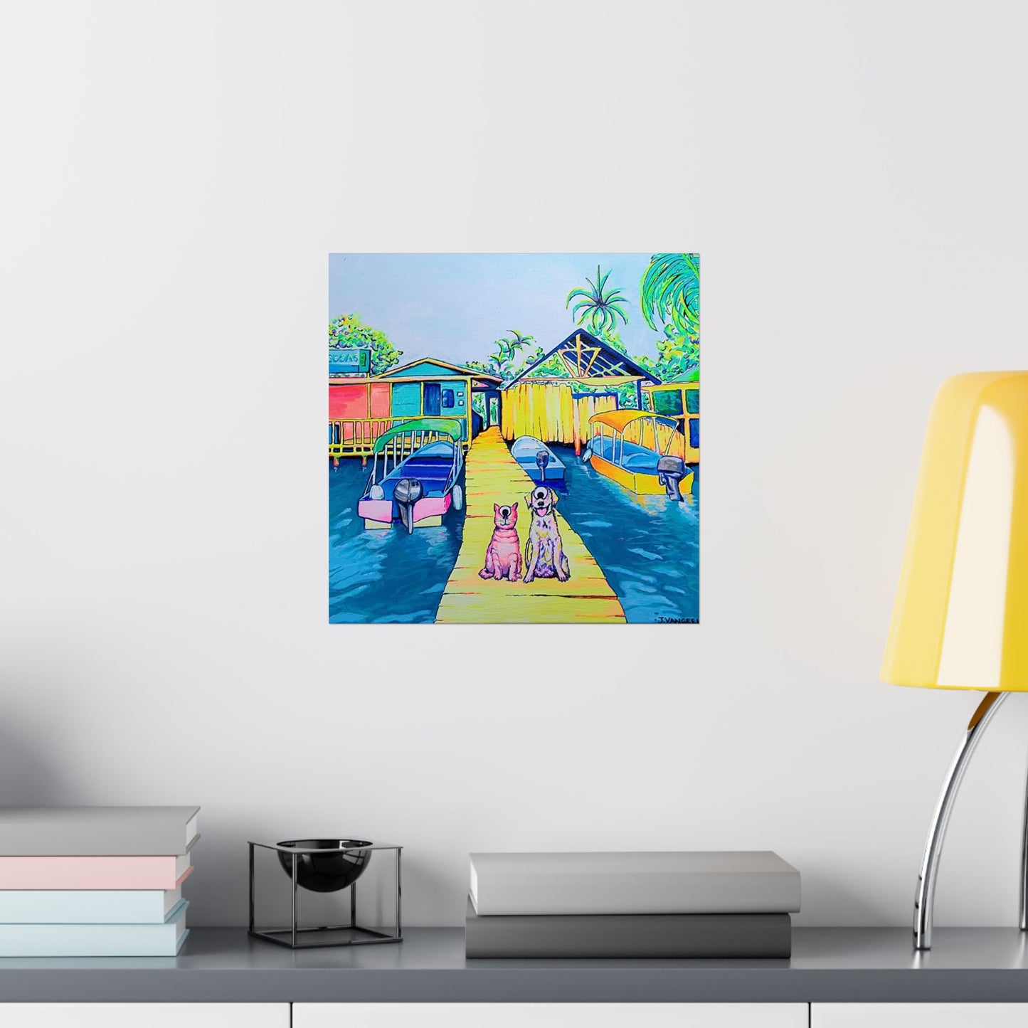 Cyclops Cat and Dog in Bocas Giclée Art Poster