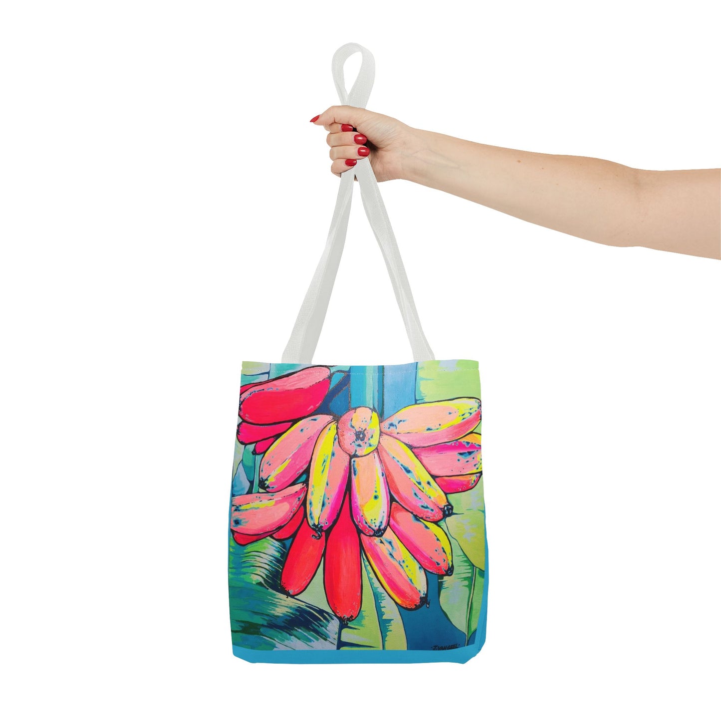 Premium Neon Primitivo Bananas Tote Bag, Original Artist Design, Reusable Shopping Tote, Eco-Friendly