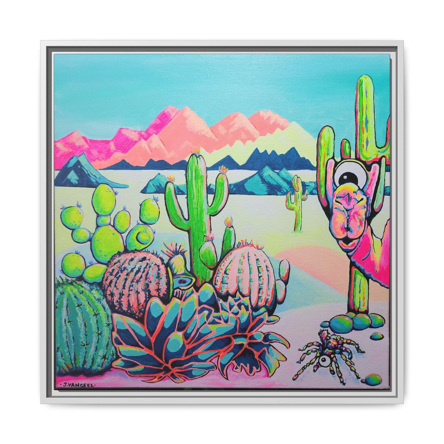 Framed Cyclops Camel Canvas Print