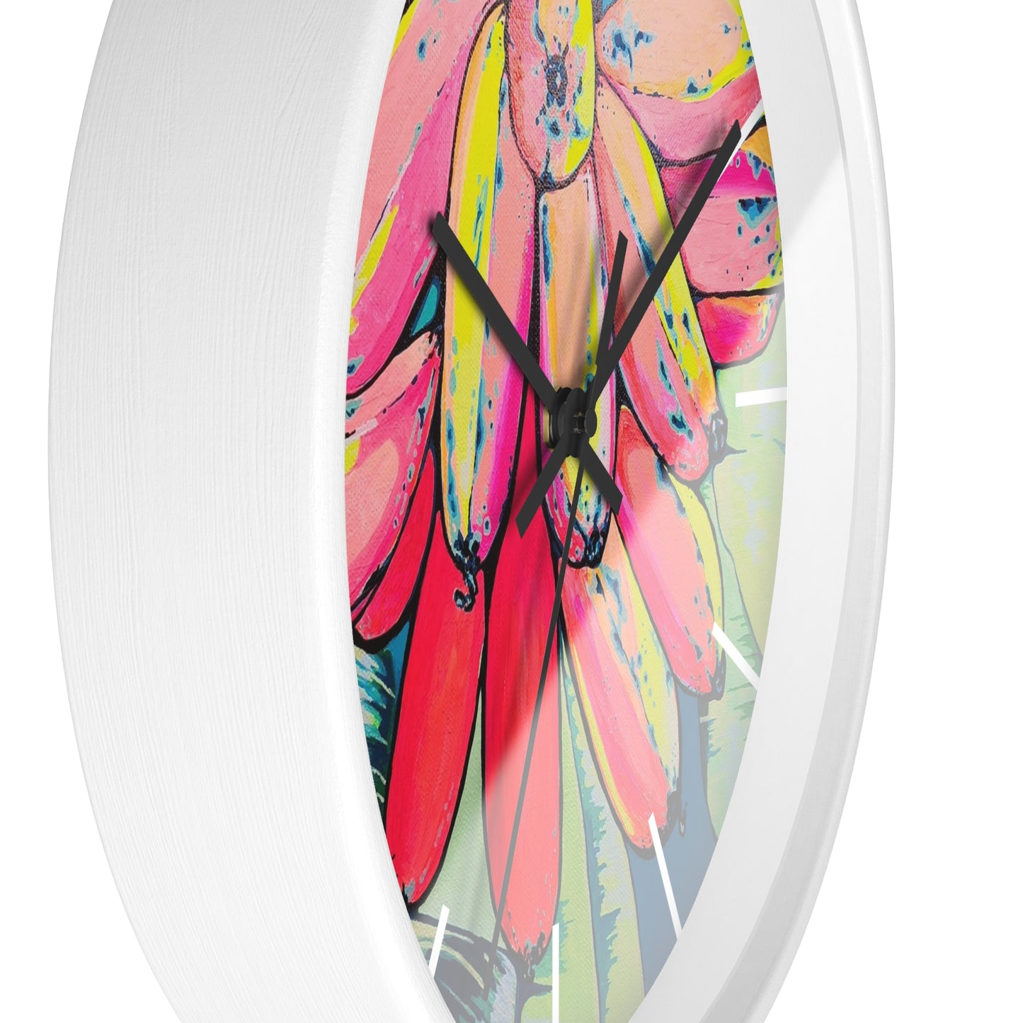 Neon Primitivo Bananas Pop Art Wall Clock