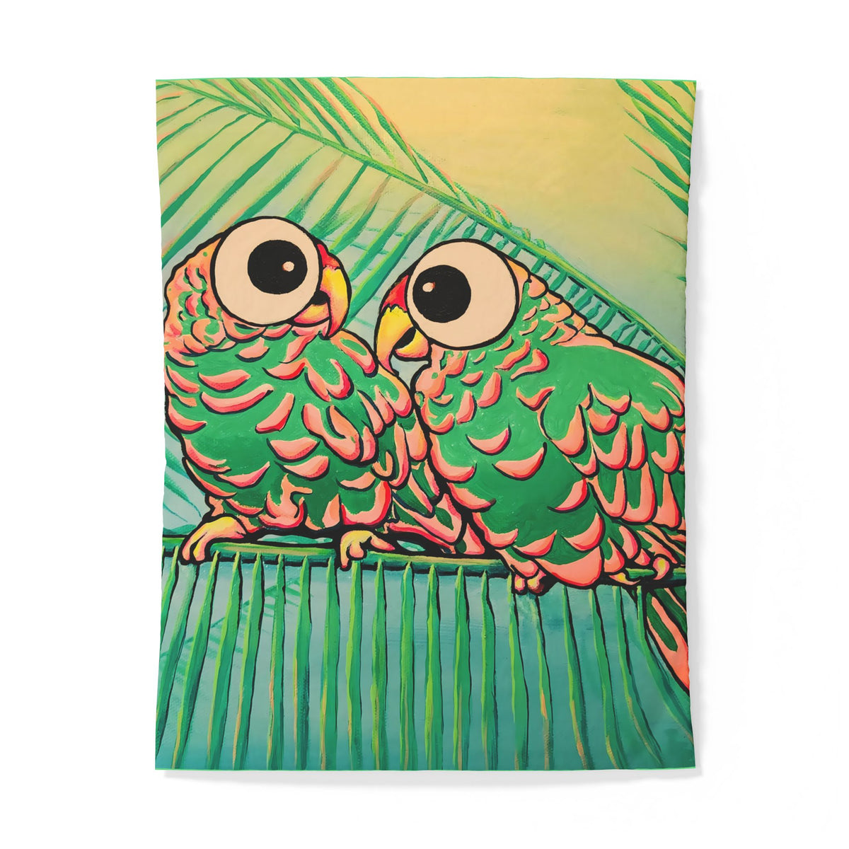 Chatty Cyclops Parrots Duvet Cover