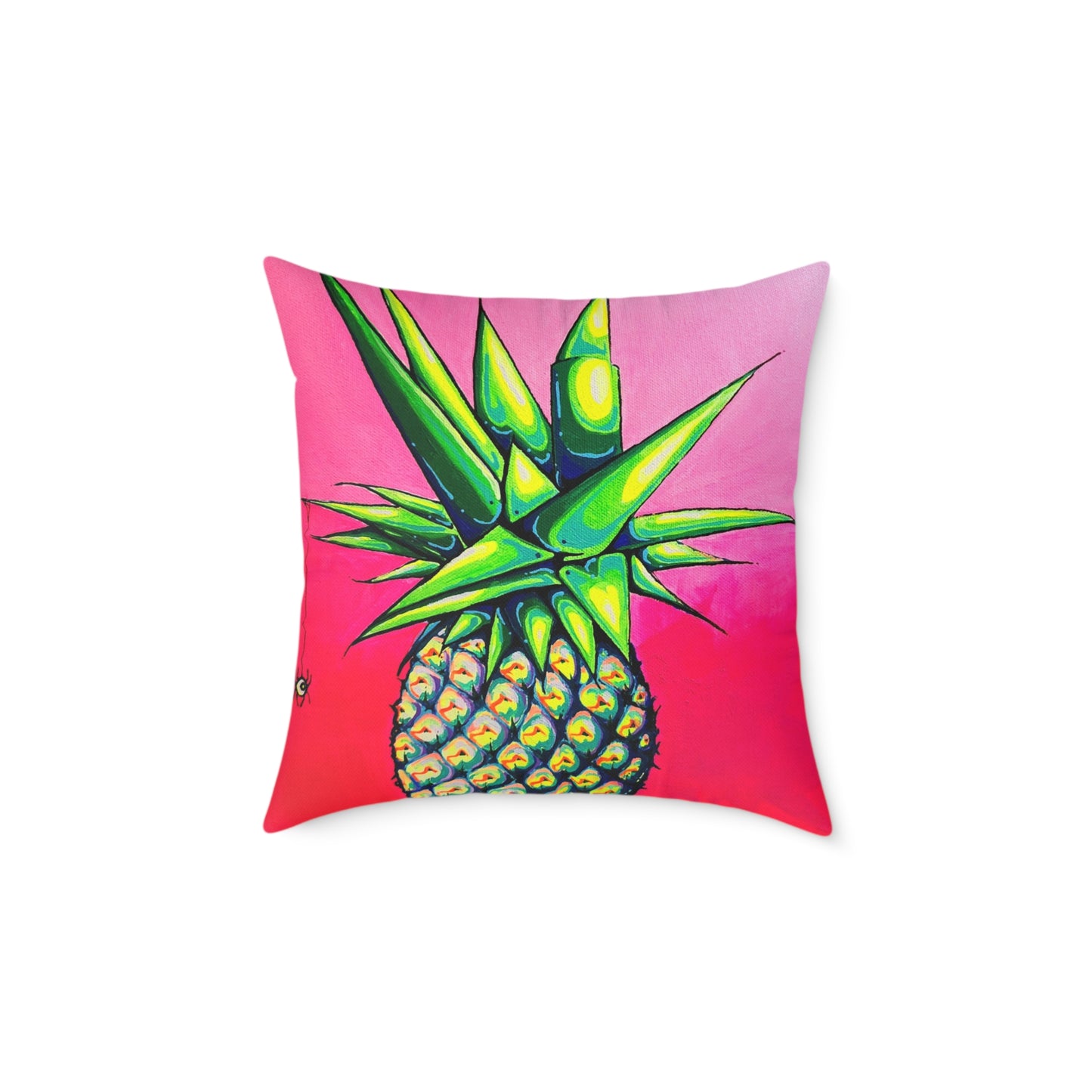 Neon Pineapple Art Canvas Decorative Pillow