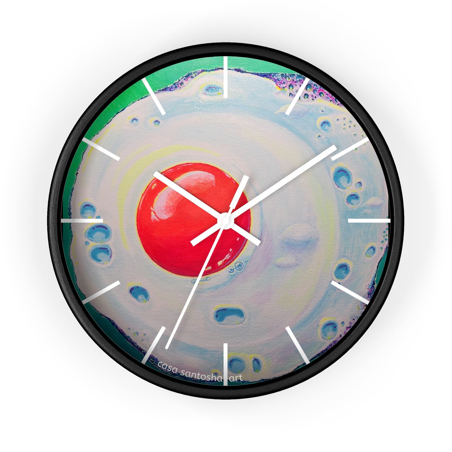Neon Fried Egg Pop Art Wall Clock