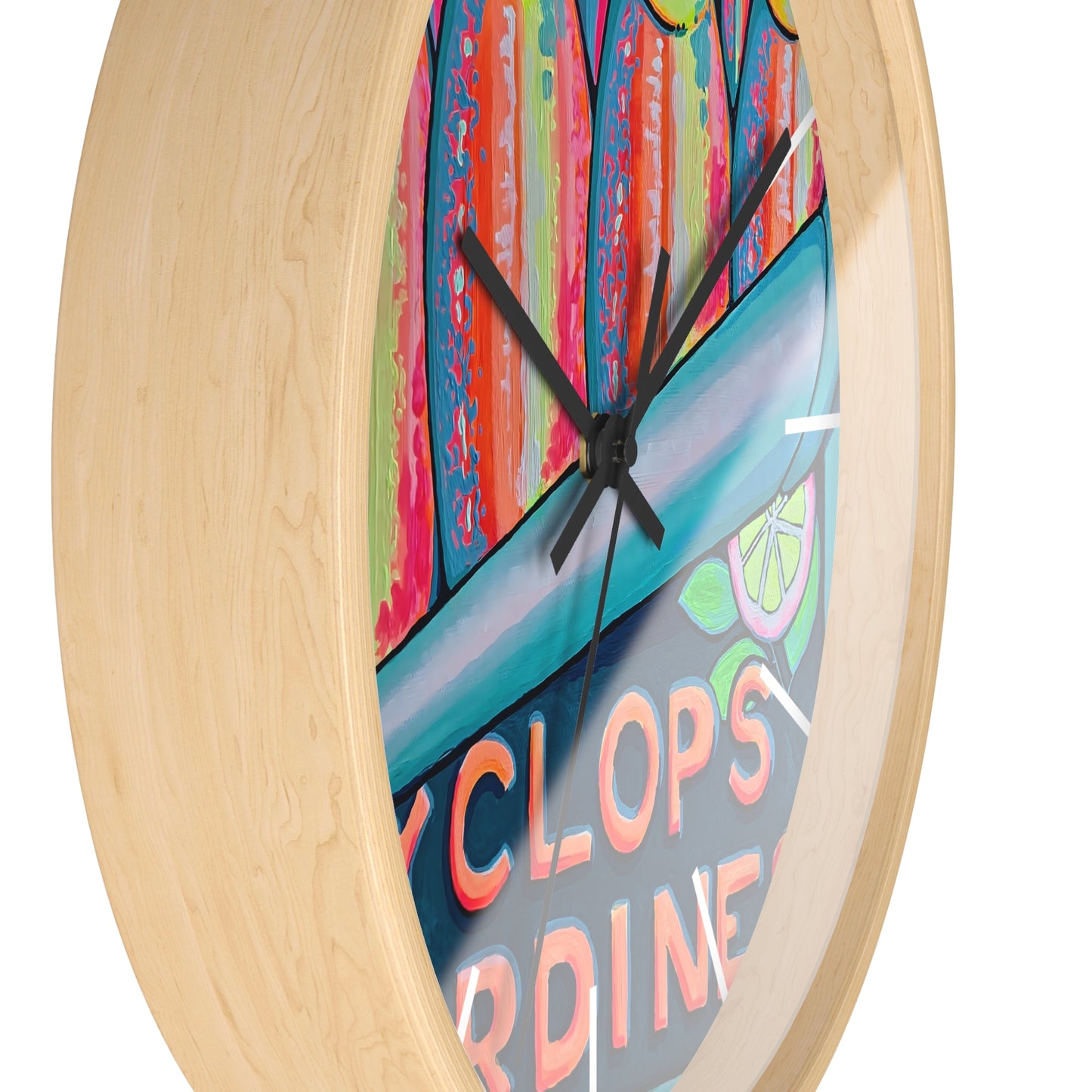 Neon Sardines Pop Art Wall Clock