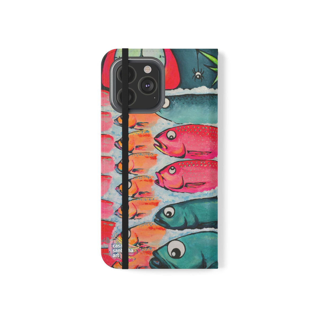 Neon Cabo Fish Market Flip Phone Case – Wallet Cover with Card Slots