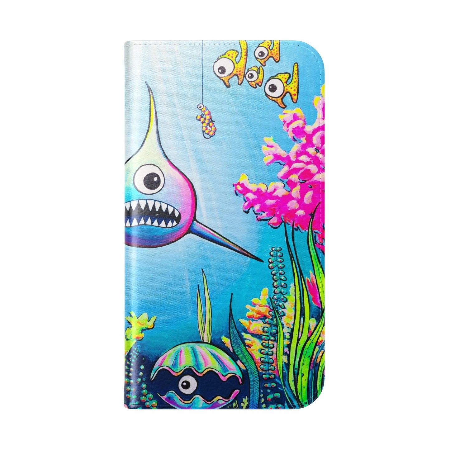 Cyclops Shark Flip Phone Case – Wallet Cover with Card Slots
