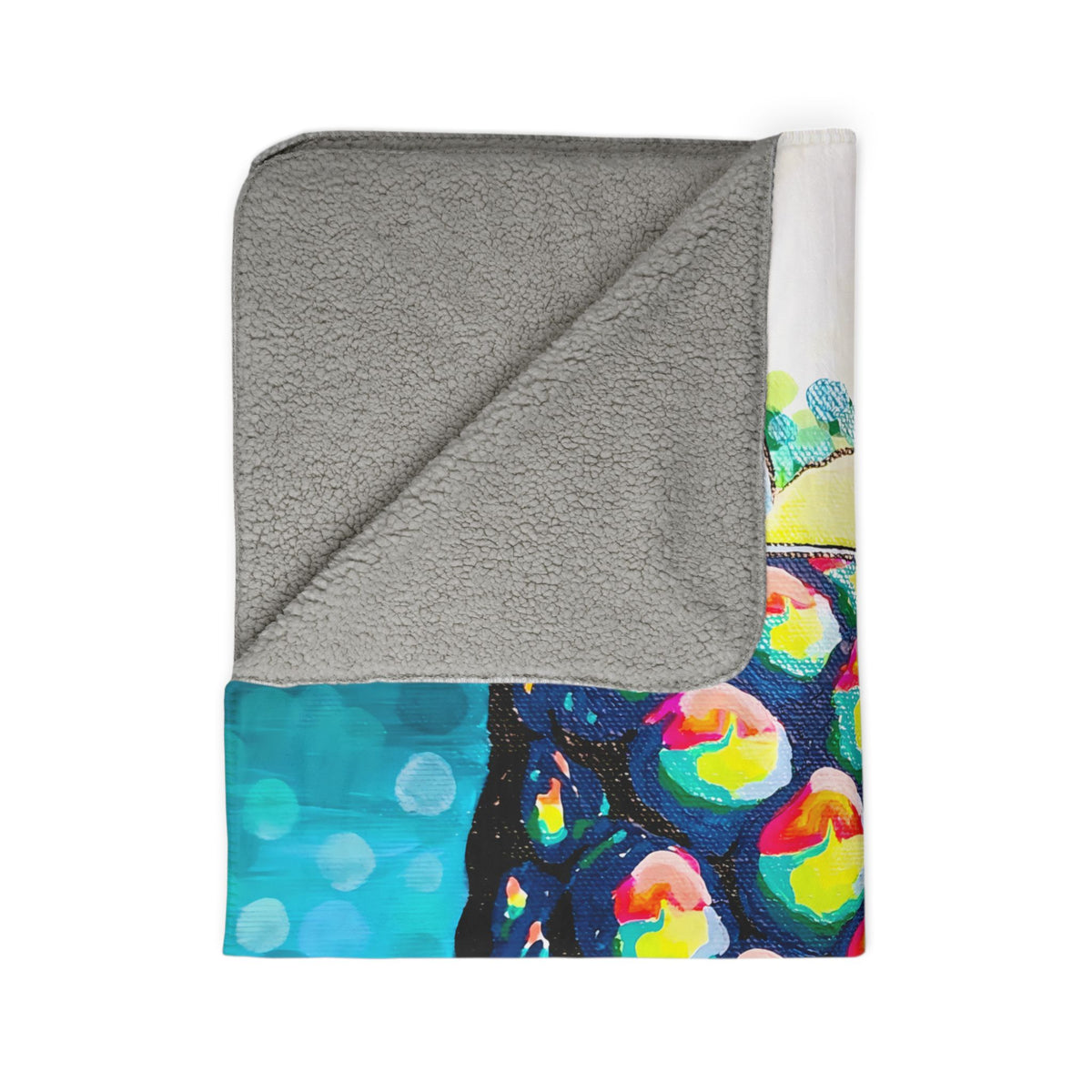 Neon Piña Colada Fleece Sherpa Blanket