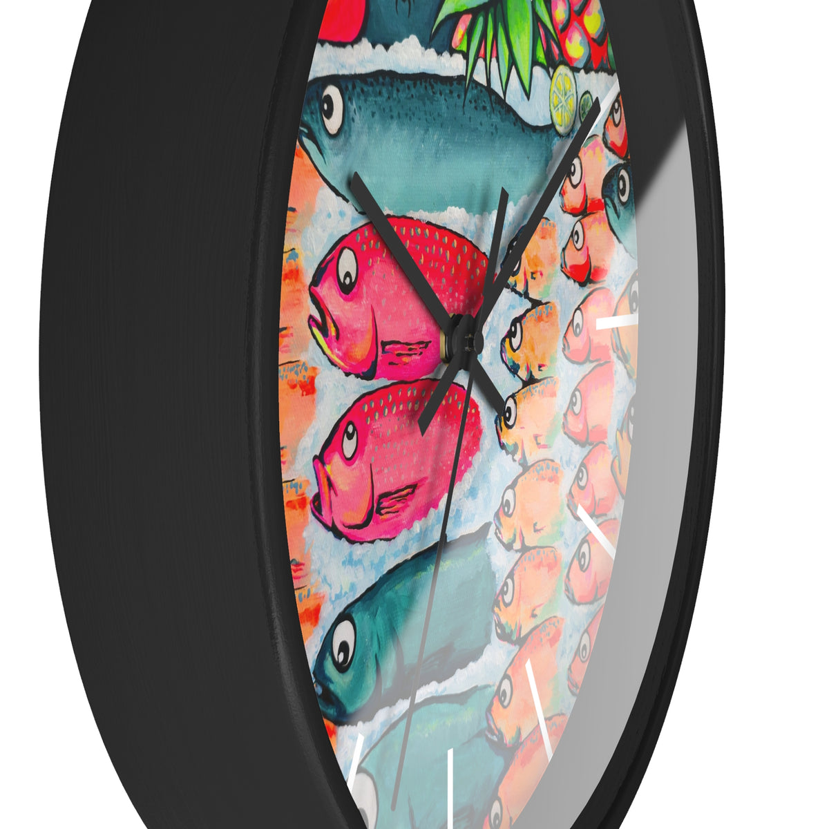 Neon Cabo Fish Market Pop Art Wall Clock