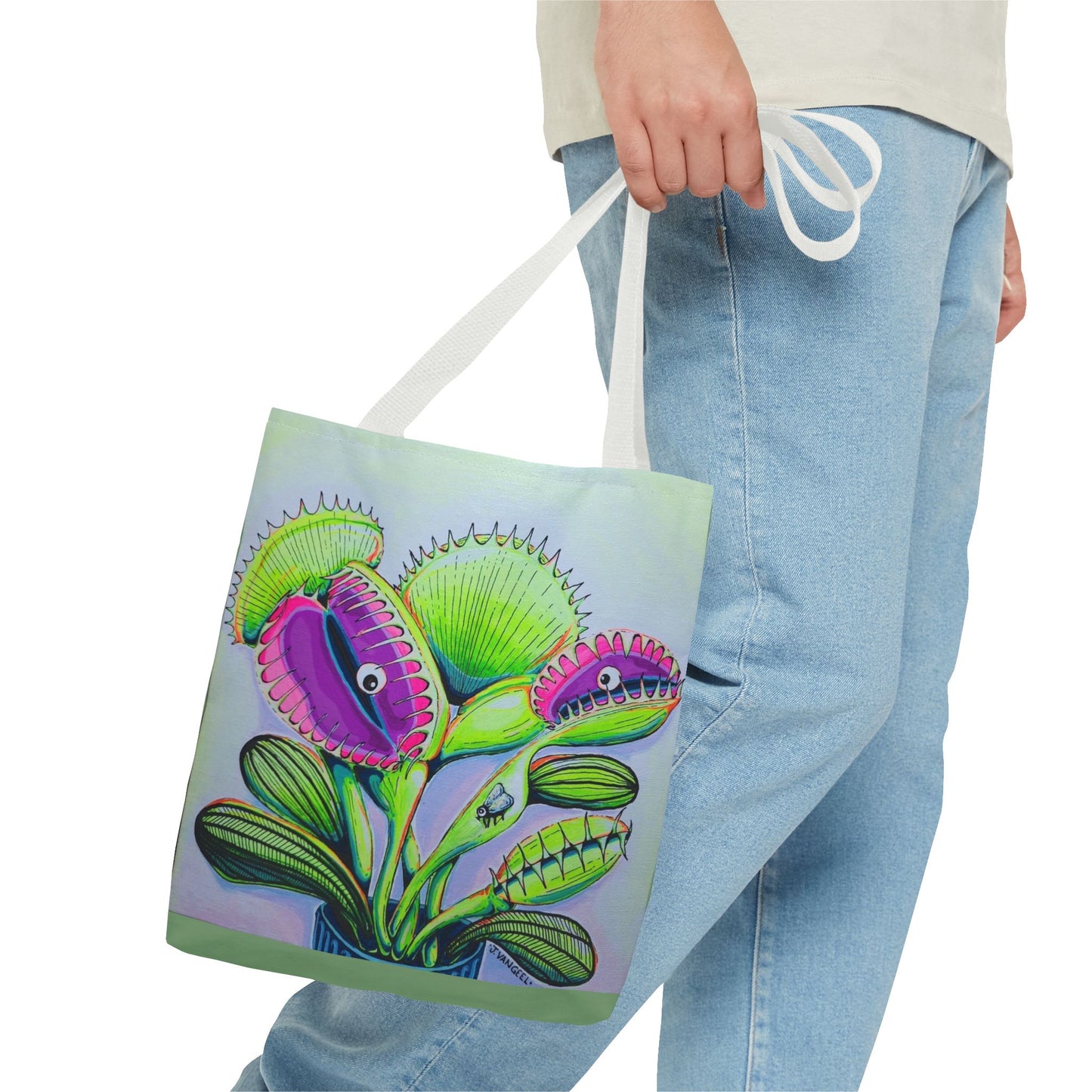 Premium Cyclops Venus Fly Trap Tote Bag, Original Artist Design, Reusable Shopping Tote,  Eco-Friendly