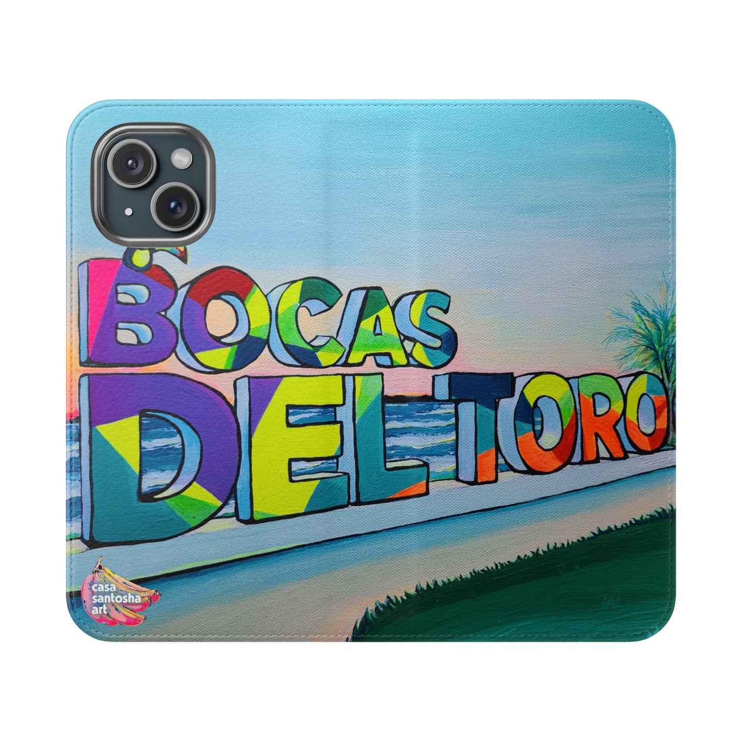 Bocas Del Toro Sign Flip Phone Case – Wallet Cover with Card Slots