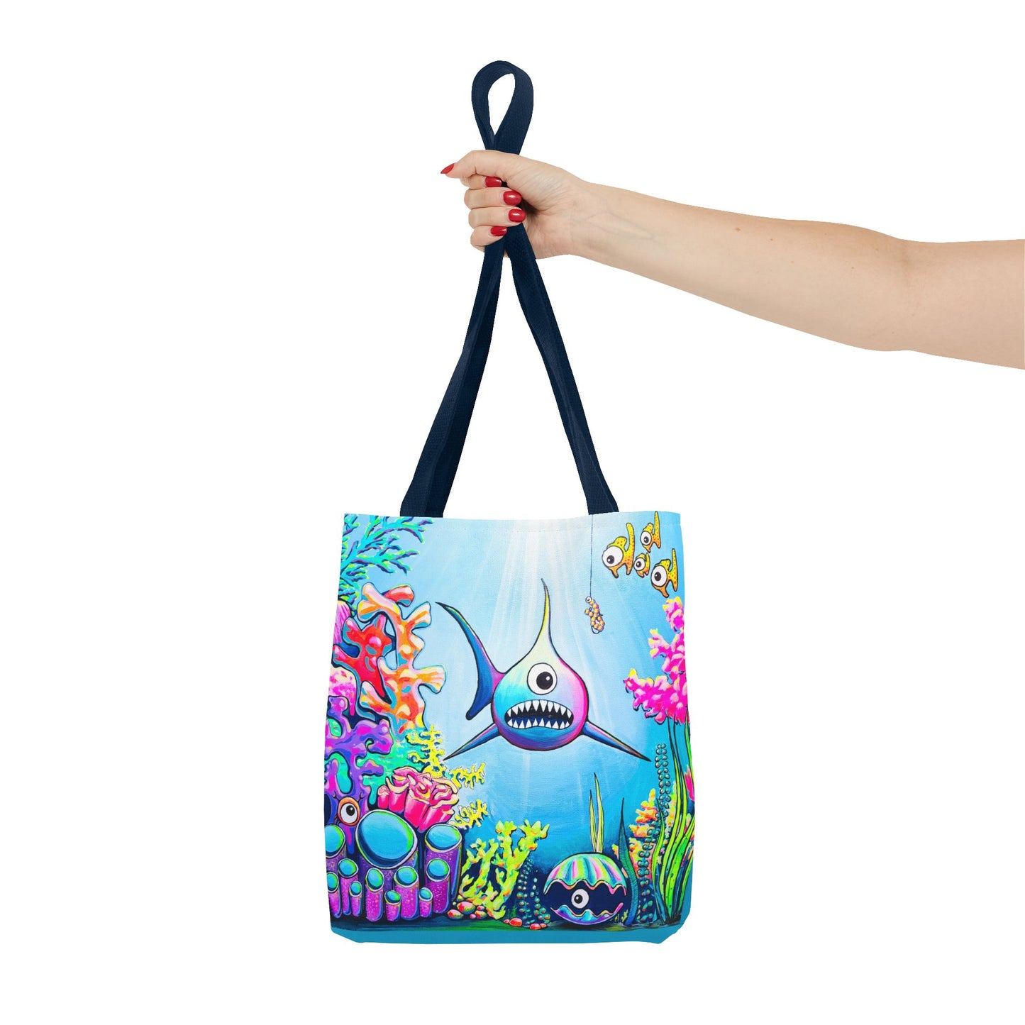 Premium Cyclops Shark Tote Bag, Original Artist Design, Reusable Shopping Tote,  Eco-Friendly