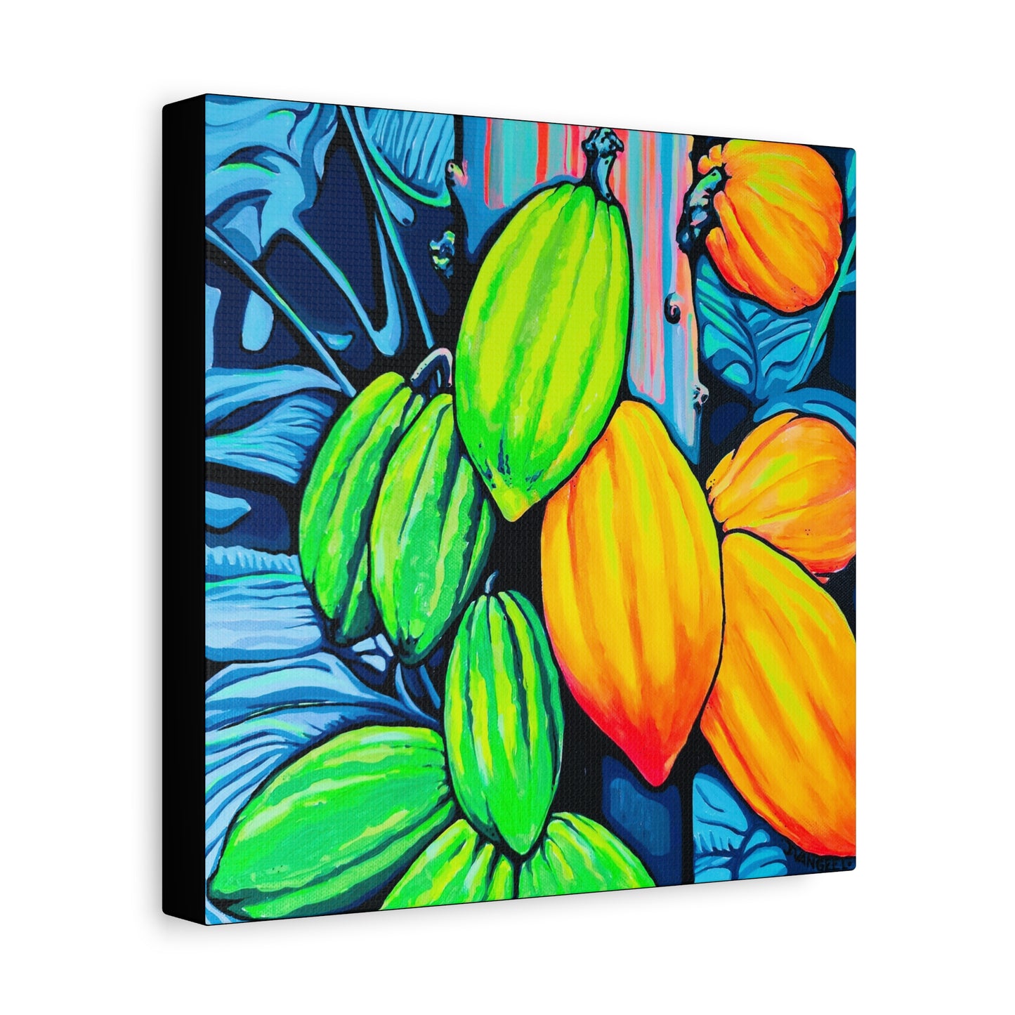 Neon Cacao Canvas Print, Original Artist Design, Home Decor, Wall Art