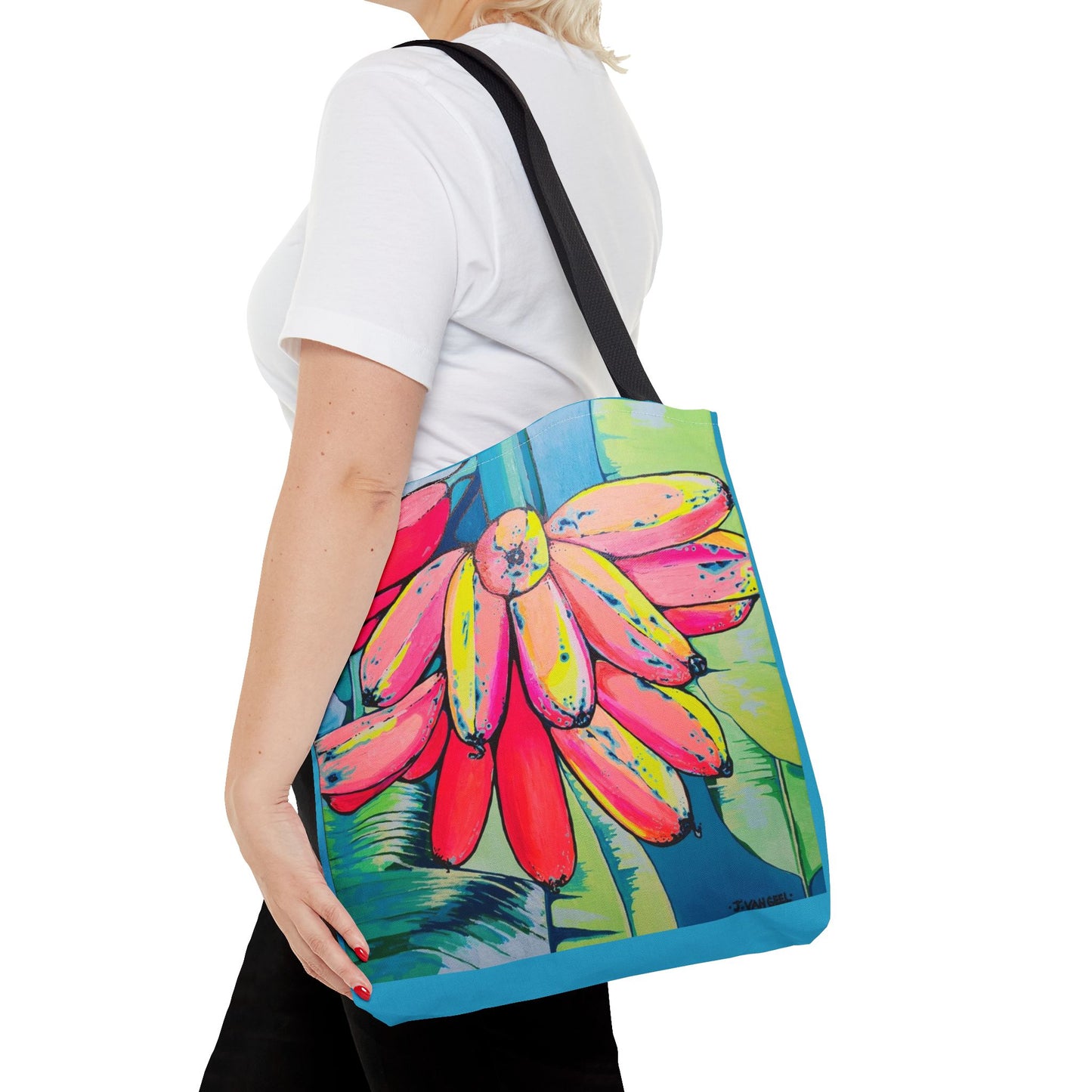Premium Neon Primitivo Bananas Tote Bag, Original Artist Design, Reusable Shopping Tote, Eco-Friendly