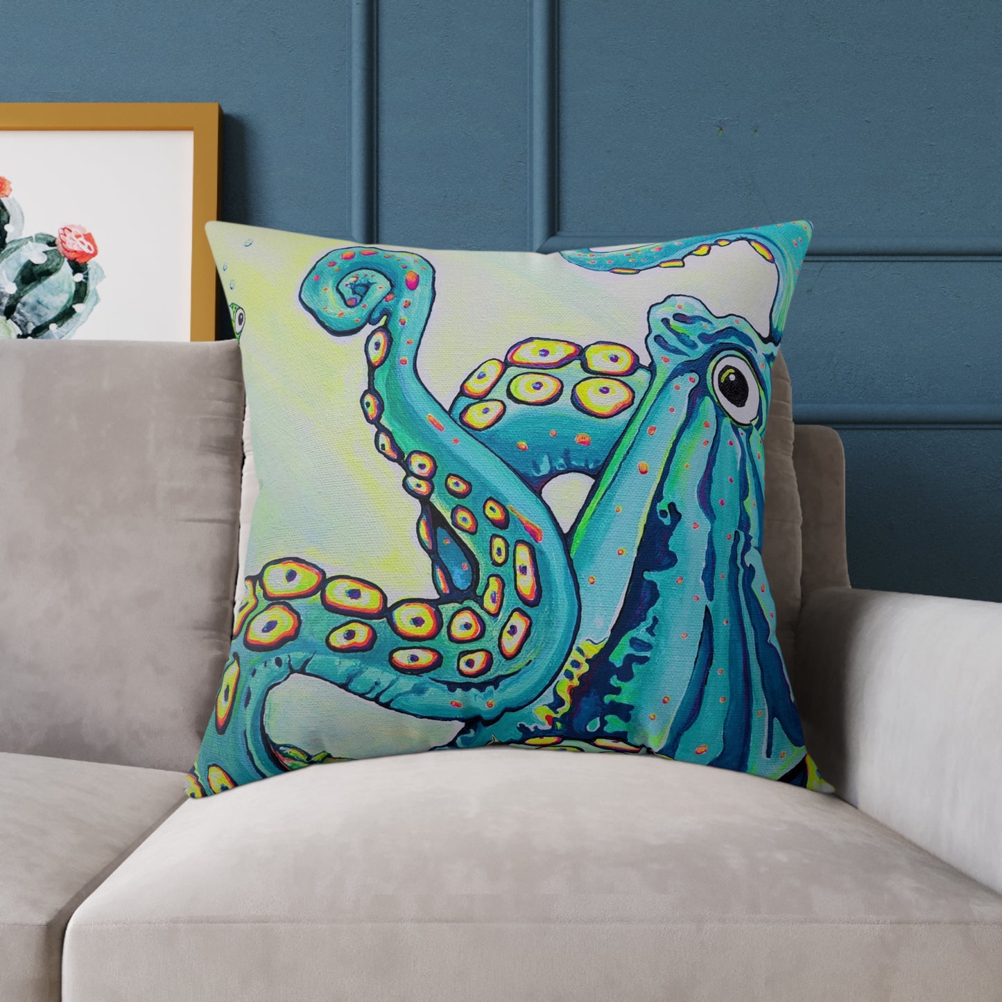 Cyclops Octopus Art Canvas Decorative Pillow