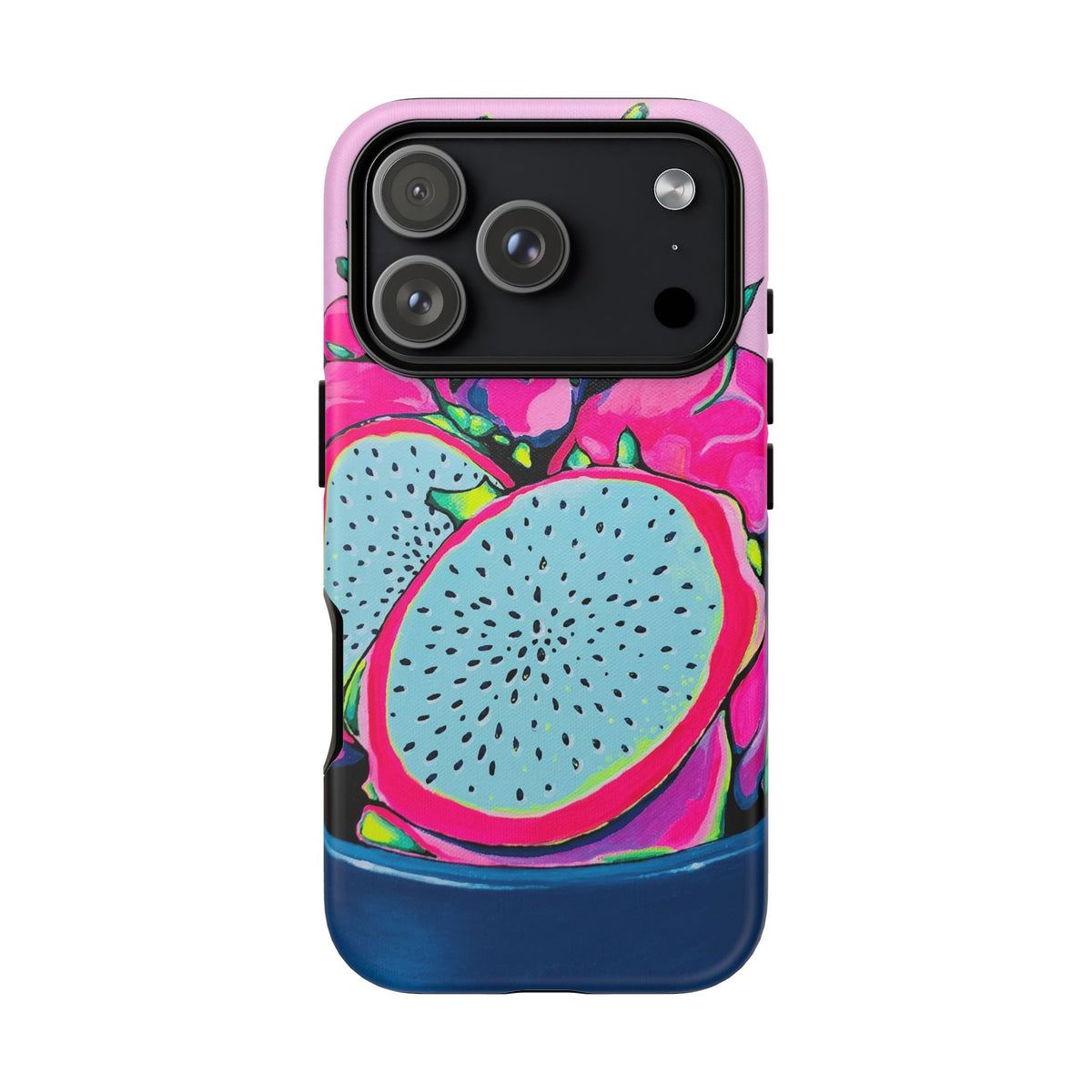 Coque de téléphone résistante Pitaya Rose Néon