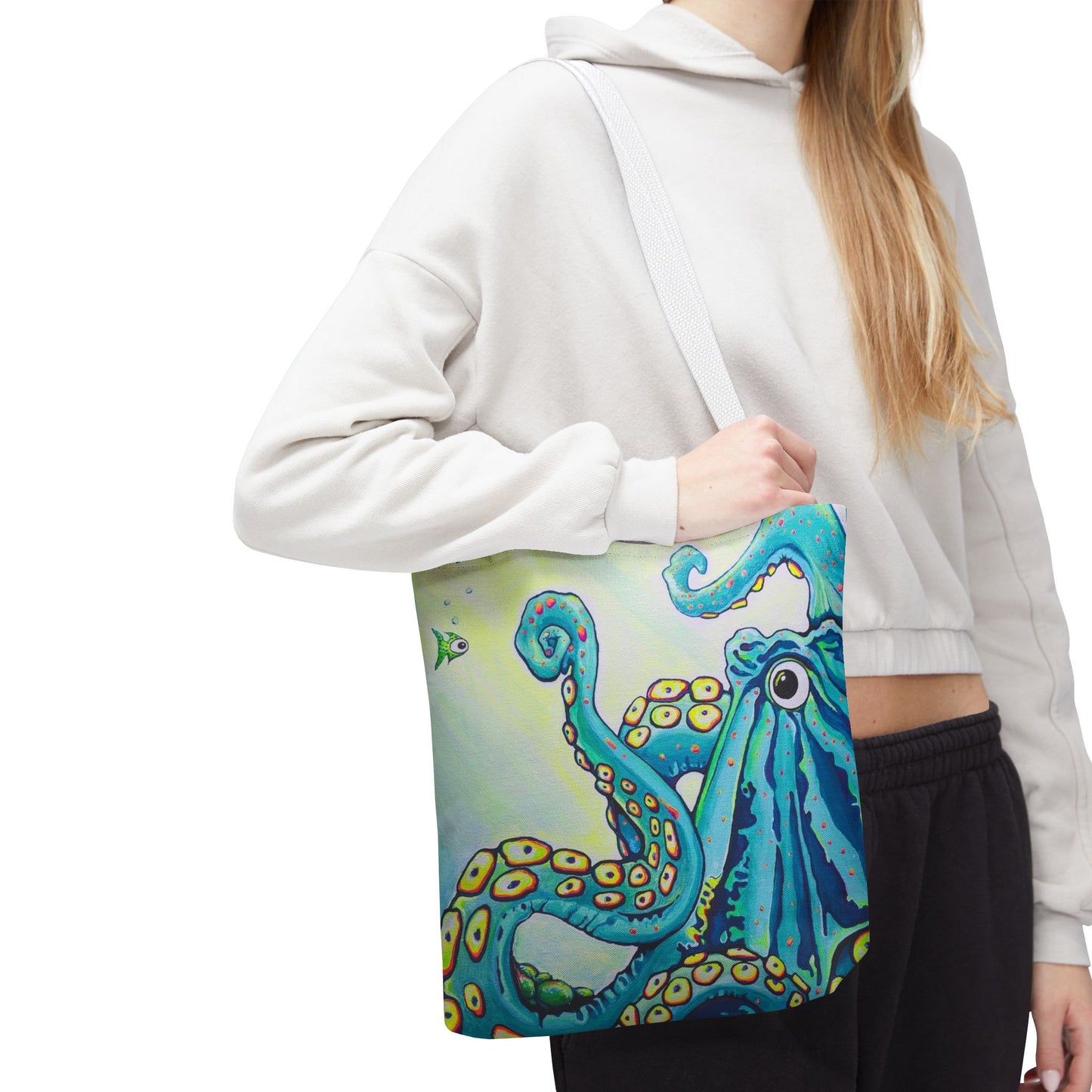 Premium Cyclops Octopus Tote Bag, Original Artist Design, Reusable Shopping Tote,  Eco-Friendly