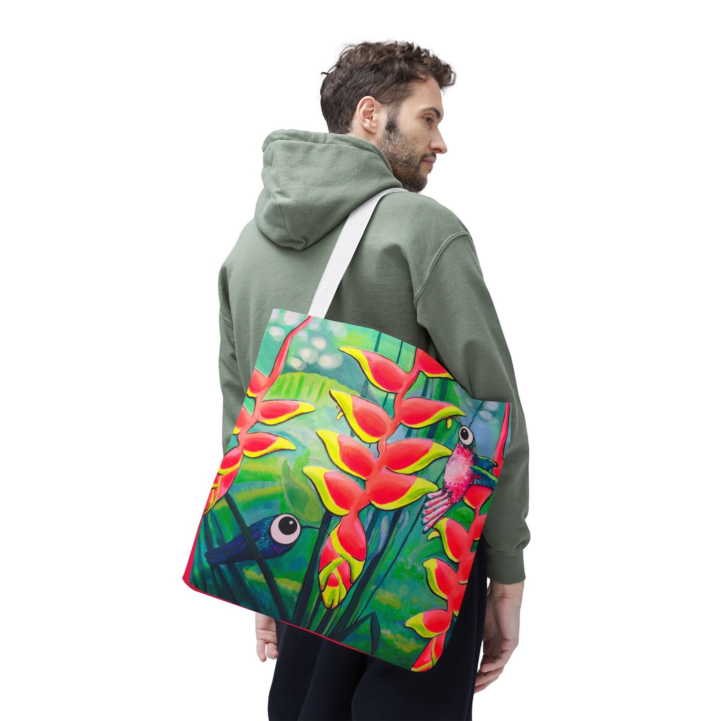 Premium Cyclops Hummingbirds Tote Bag, Original Artist Design, Reusable Shopping Tote,  Eco-Friendly