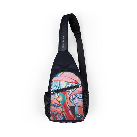 Trippy Mushrooms Art Sling Bag - Travel or Everyday Chest Bag