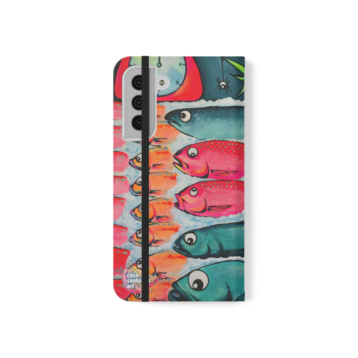 Neon Cabo Fish Market Flip Phone Case – Wallet Cover with Card Slots