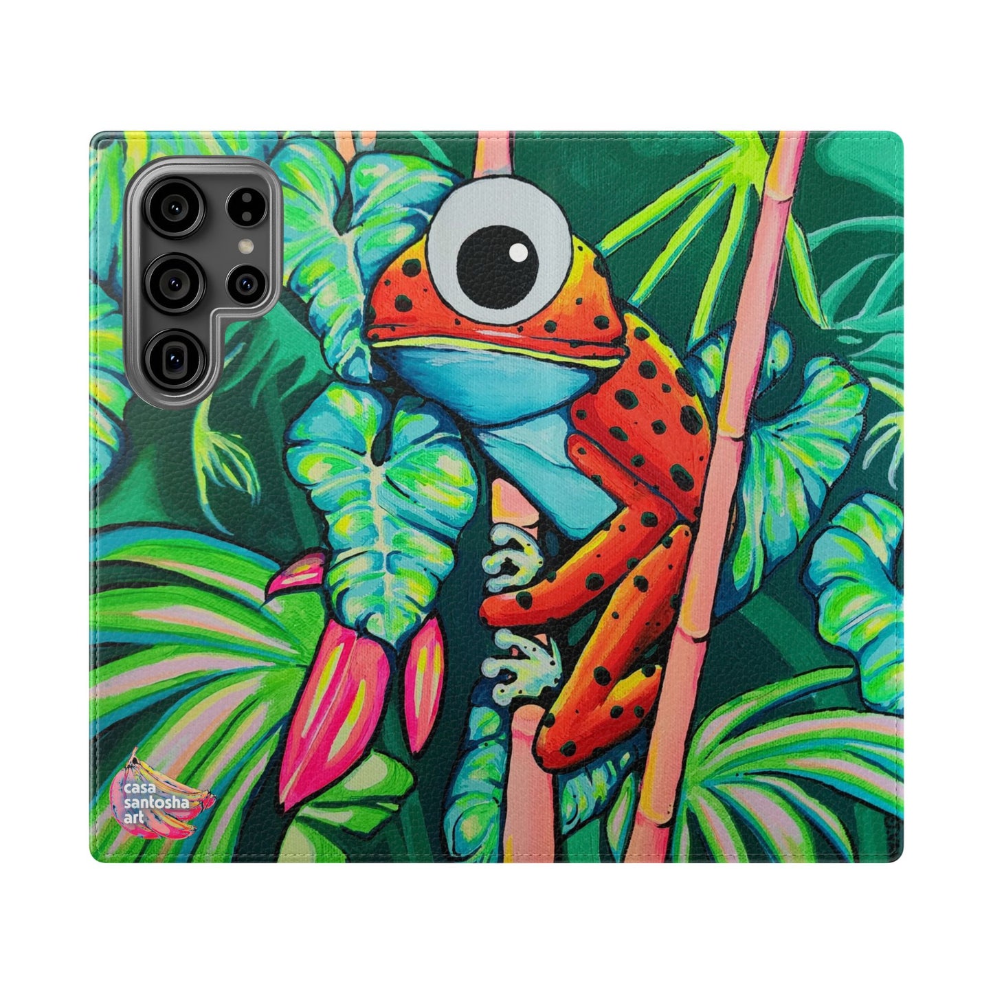 Cyclops Red Frog Flip Phone Case – Wallet Cover with Card Slots