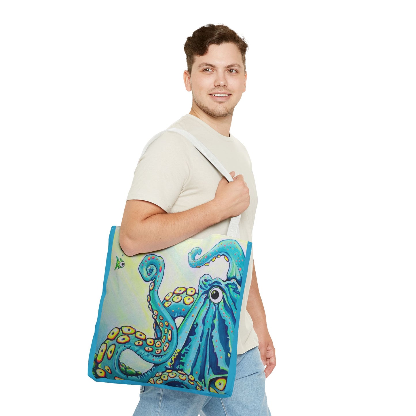 Premium Cyclops Octopus Tote Bag, Original Artist Design, Reusable Shopping Tote,  Eco-Friendly