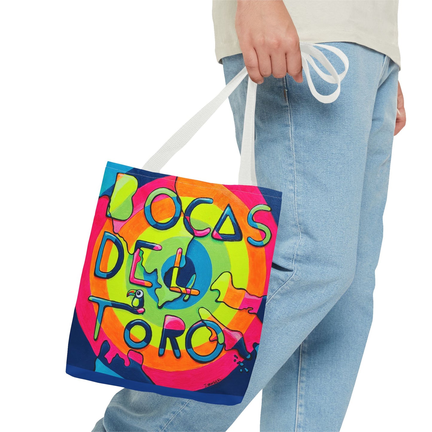 Premium Bocas Del Toro Islands Tote Bag, Original Artist Design, Reusable Shopping Tote,  Eco-Friendly