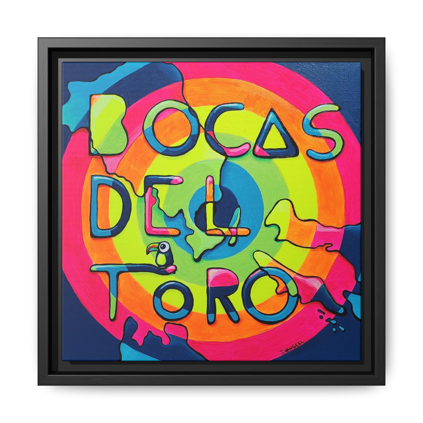 Framed Bocas Del Toro Islands Canvas Print