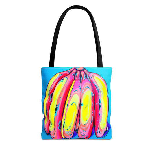 Premium Neon Fat Bananas Tote Bag, Original Artist Design, Reusable Shopping Tote, Eco-Friendly