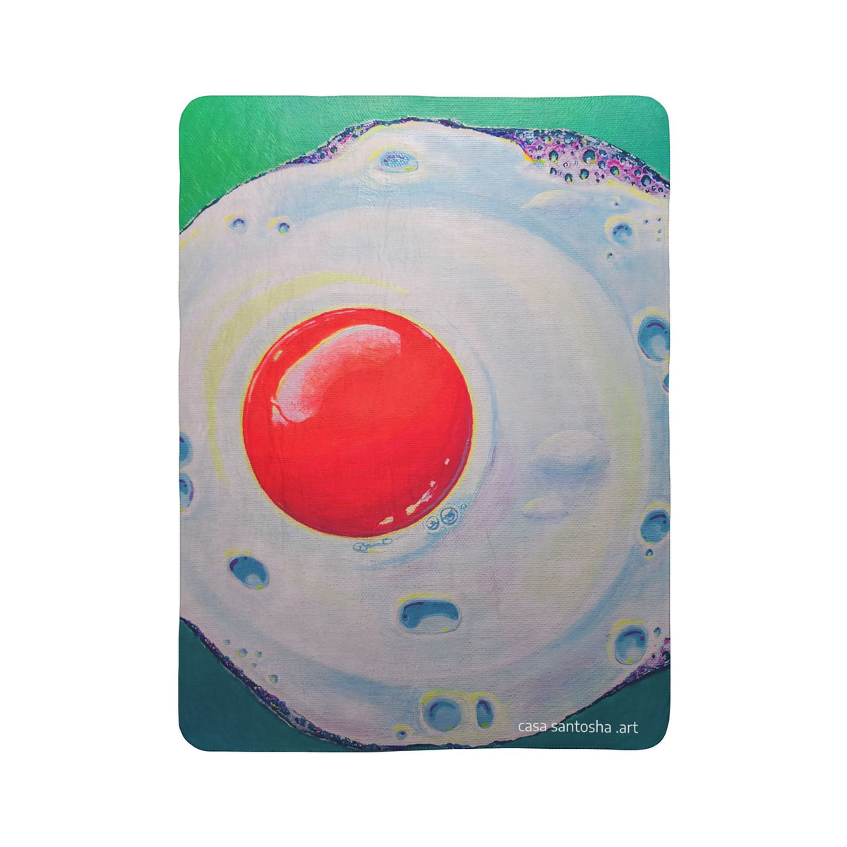 Neon Fried Egg Fleece Sherpa Blanket