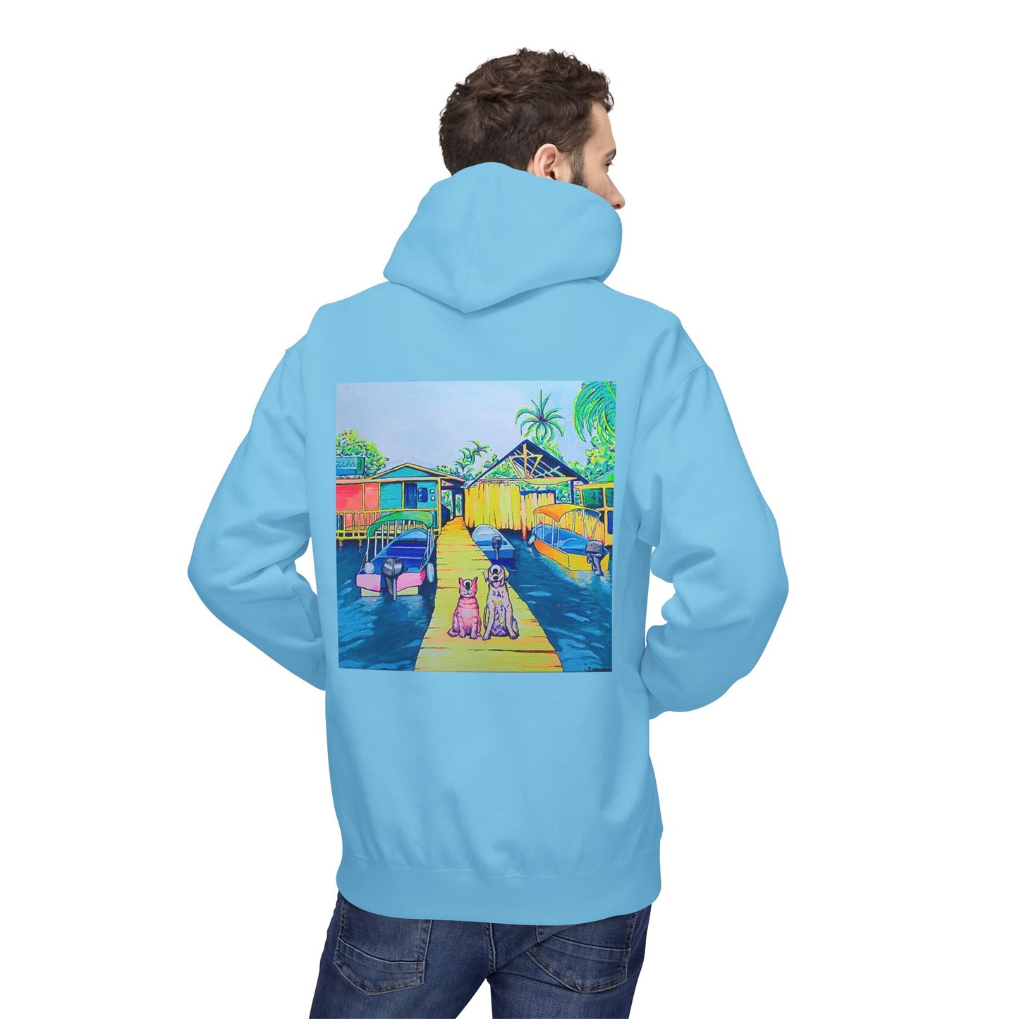 Unisex Cyclops Cat and Dog in Bocas Soft Hoodie