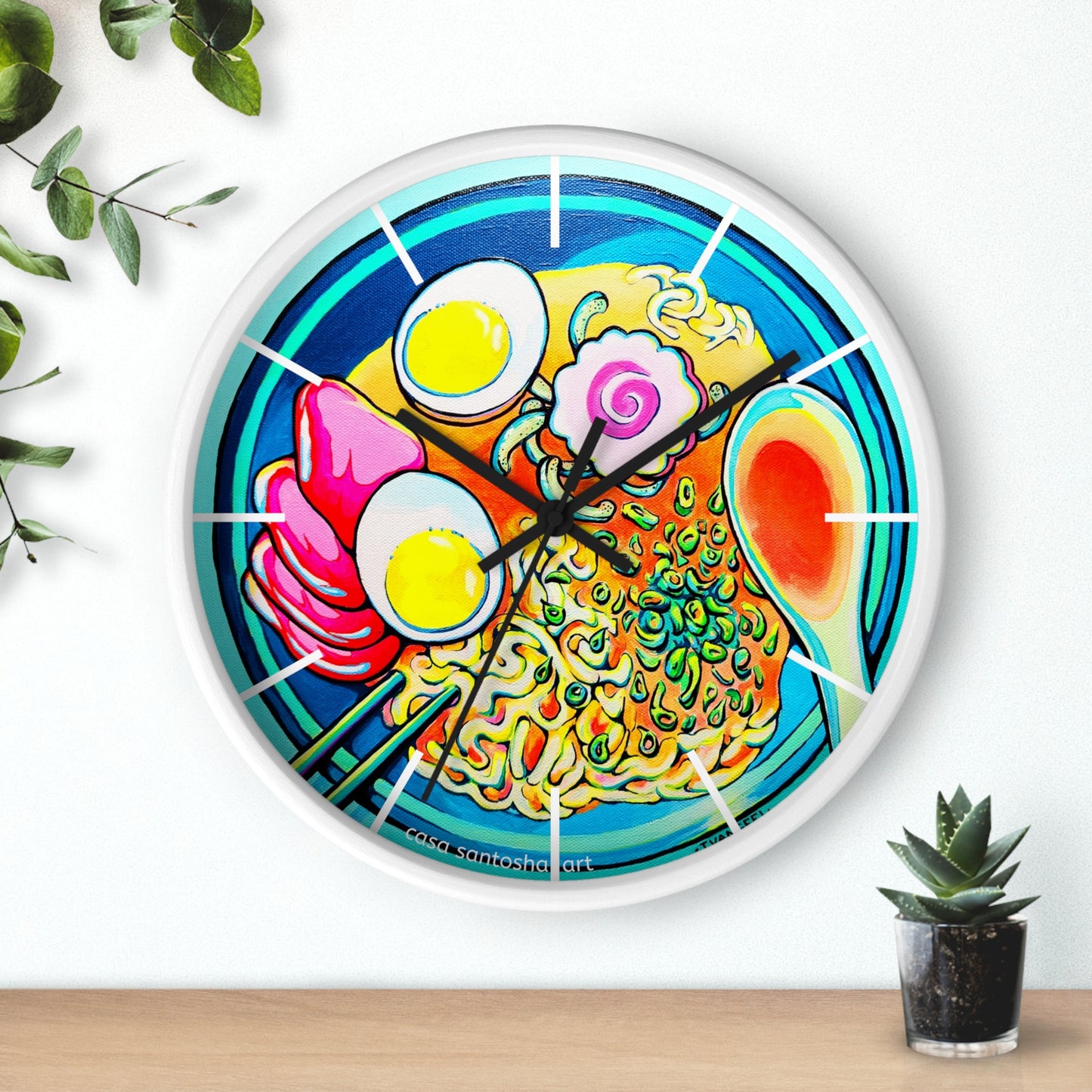 Neon Ramen Pop Art Wall Clock