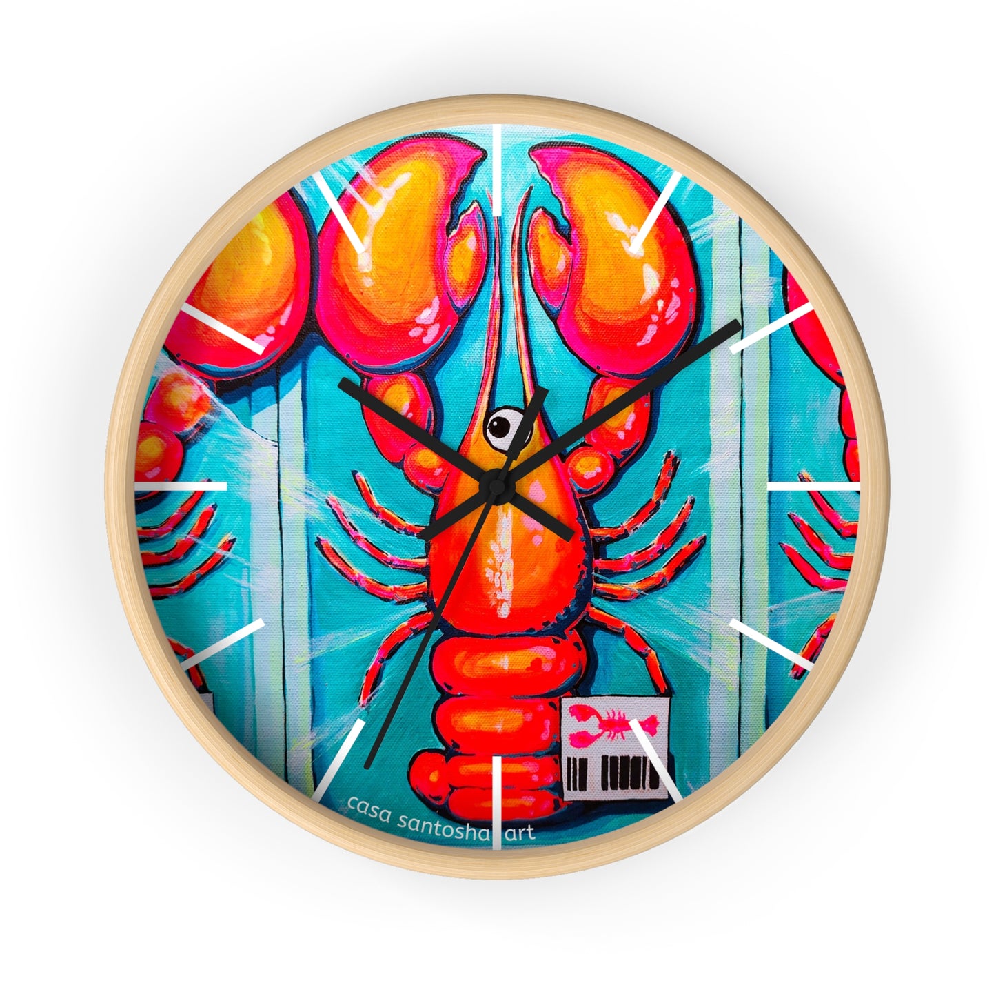 Fresh Neon Lobster Pop Art Wall Clock