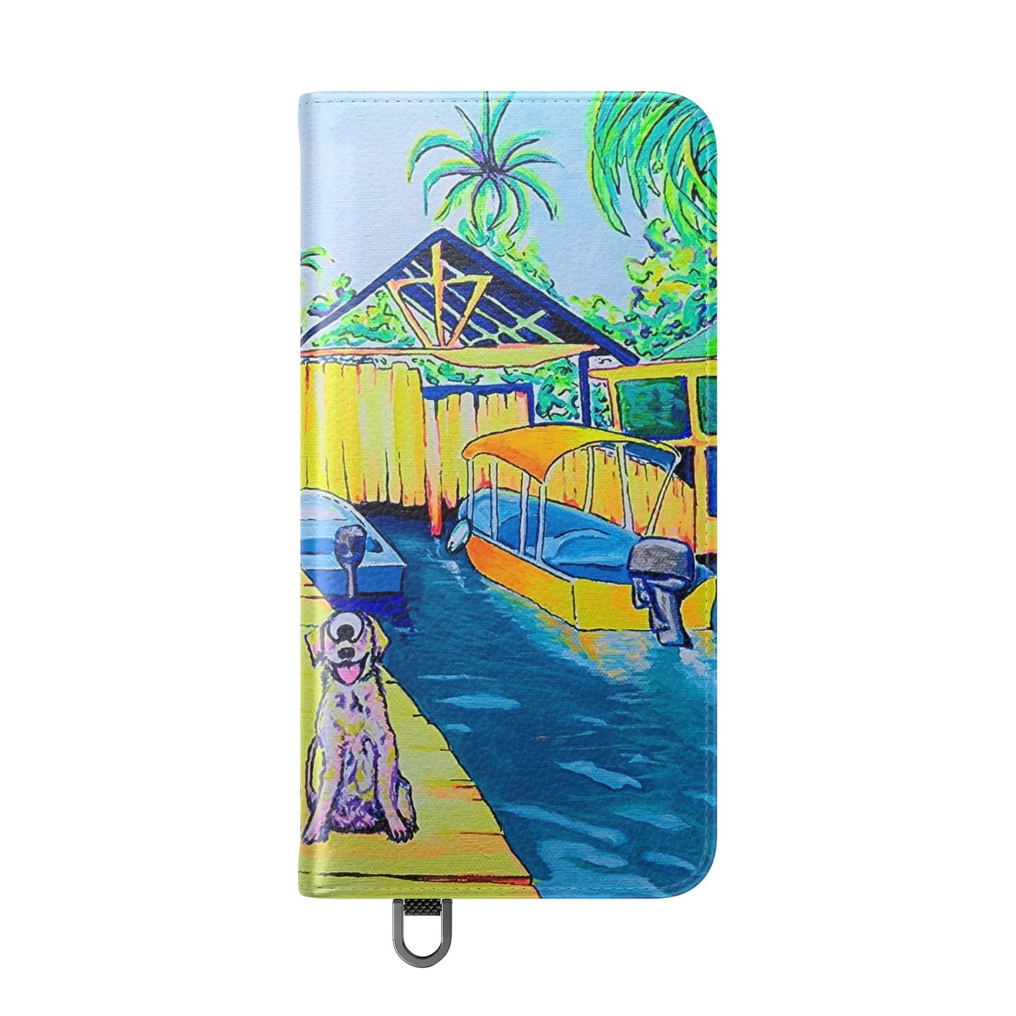 Cyclops Cat and Dog in Bocas Flip Phone Case – Wallet Cover with Card Slots