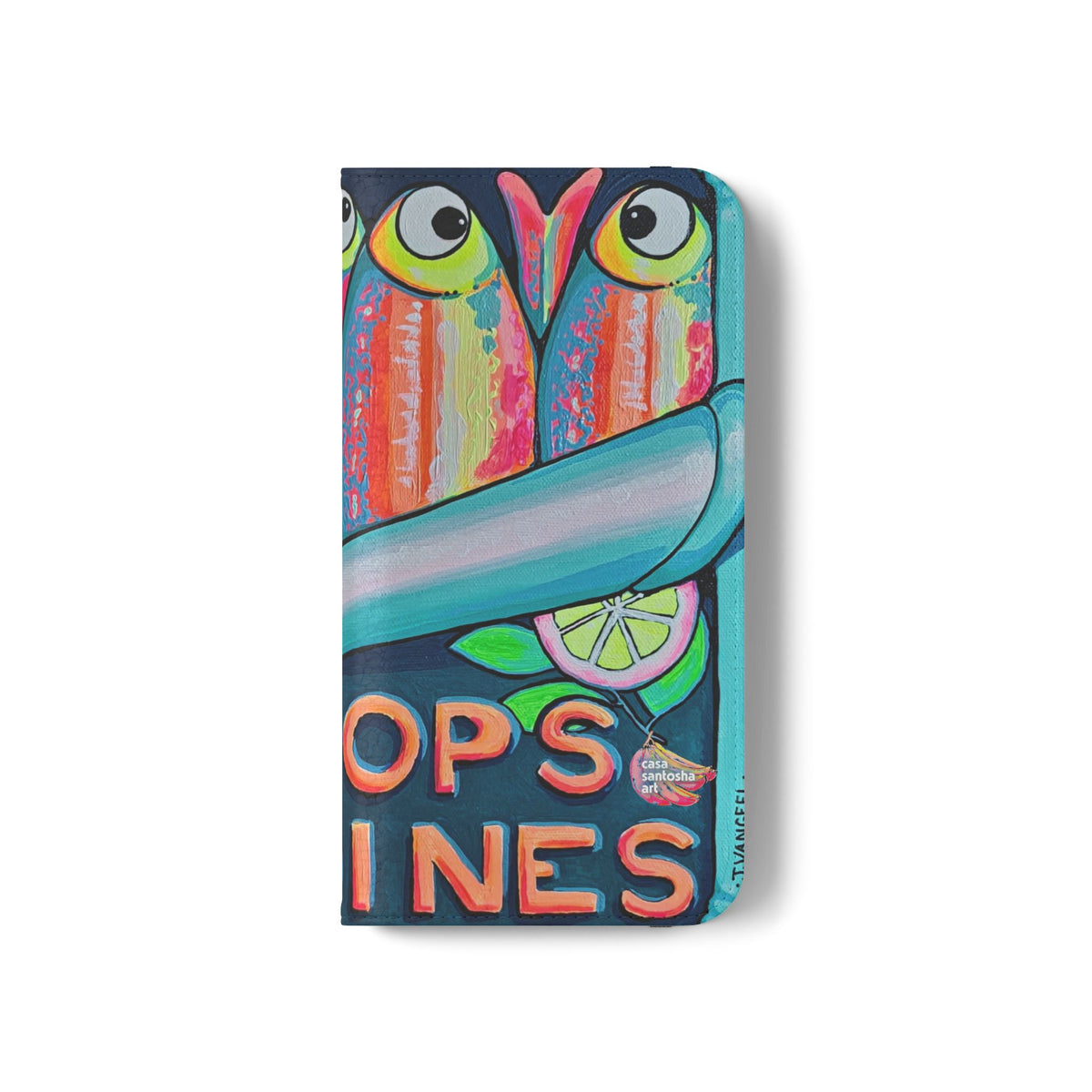 Neon Sardines Flip Phone Case – Wallet Cover with Card Slots
