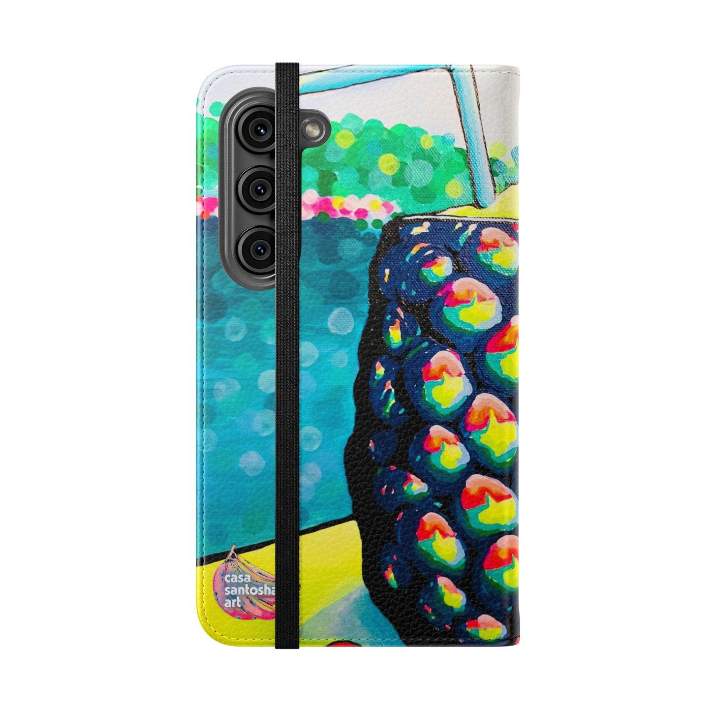 Neon Piña Colada Flip Phone Case – Wallet Cover with Card Slots