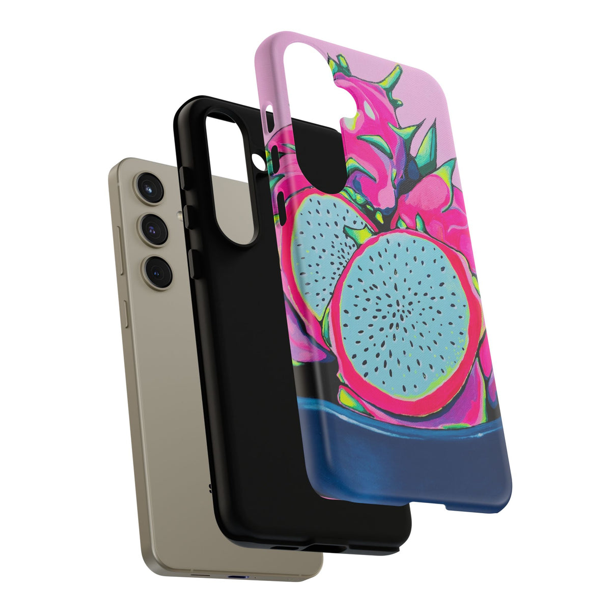 Coque de téléphone résistante Pitaya Rose Néon