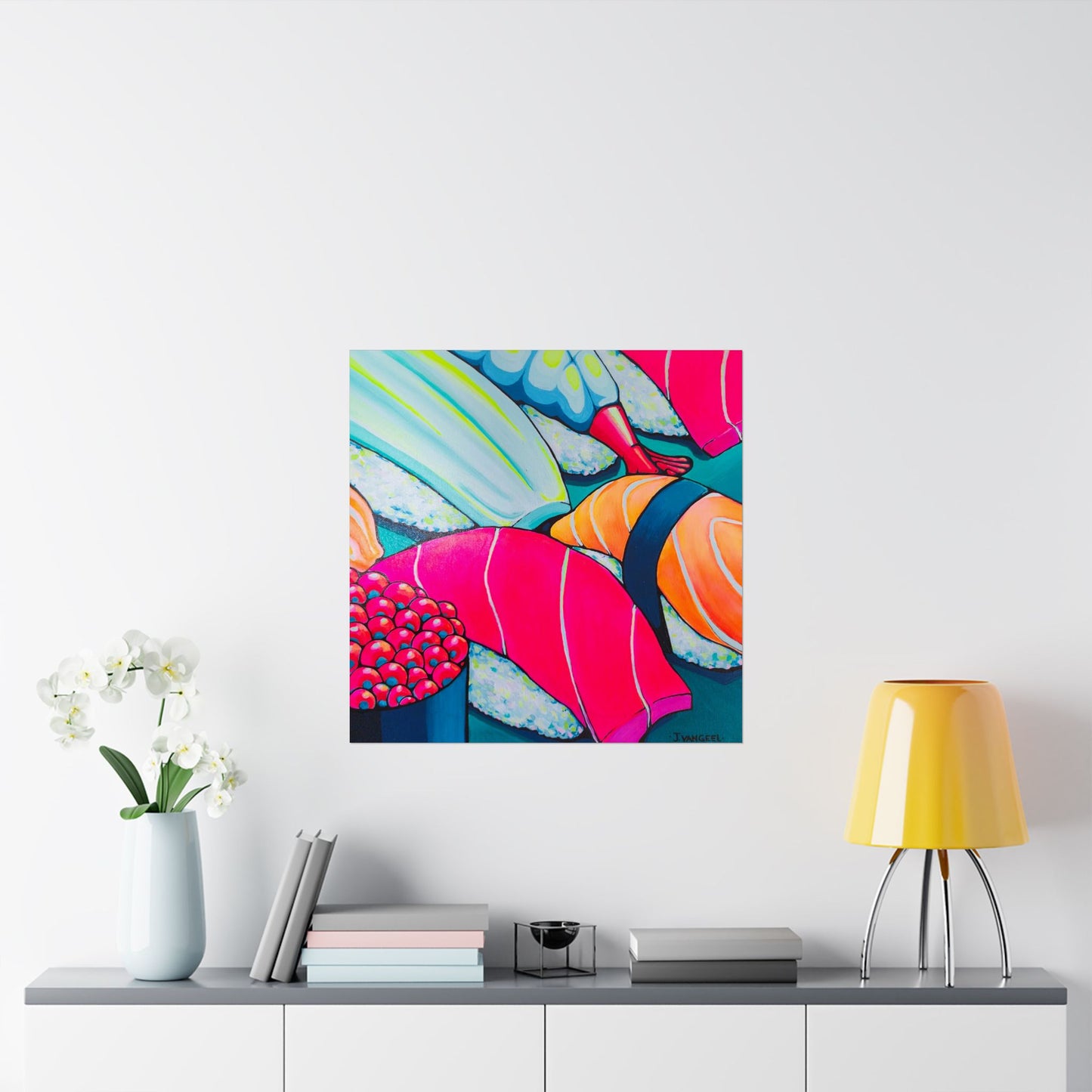 Neon Sushi Giclée Art Poster