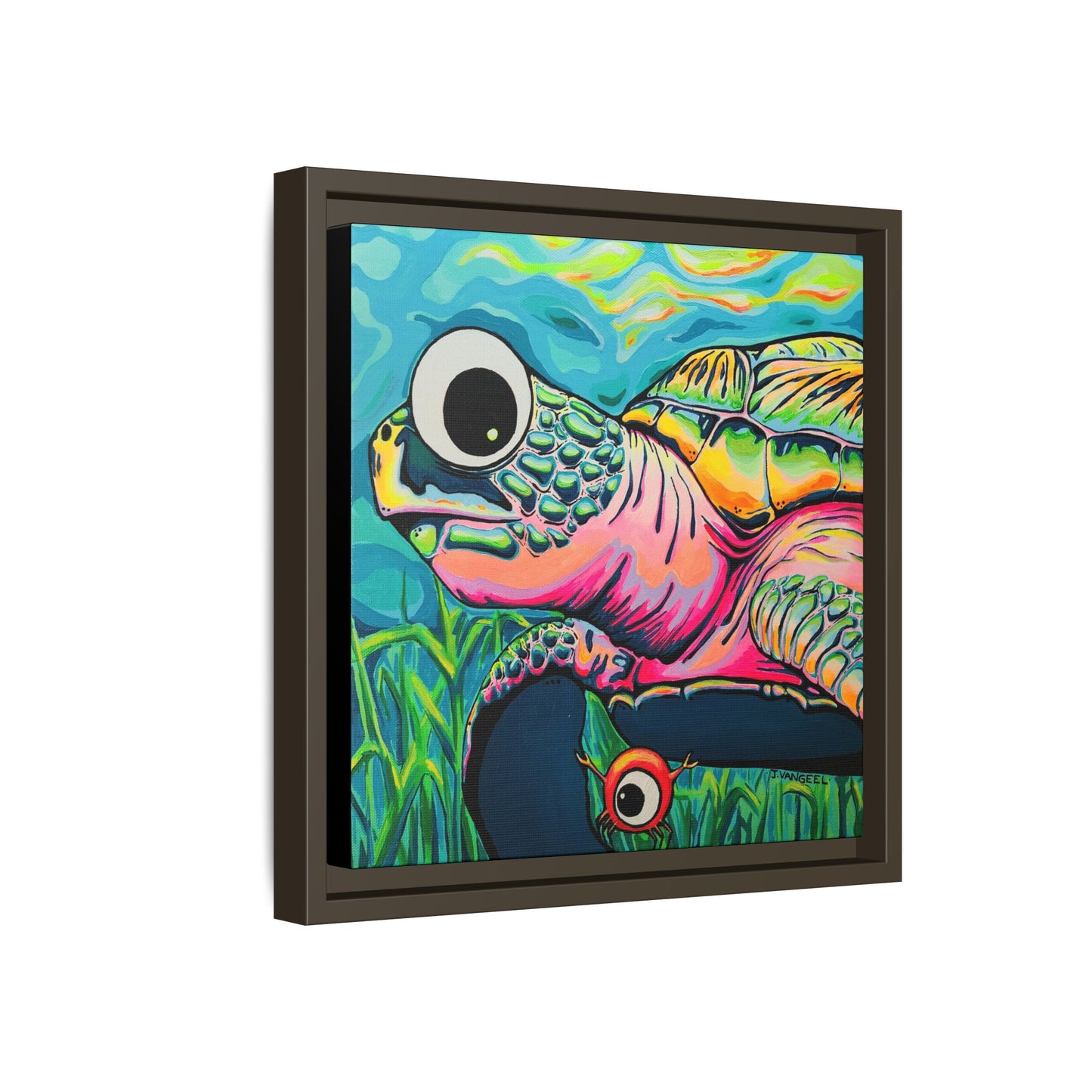 Framed Cyclops Turtle Canvas Print