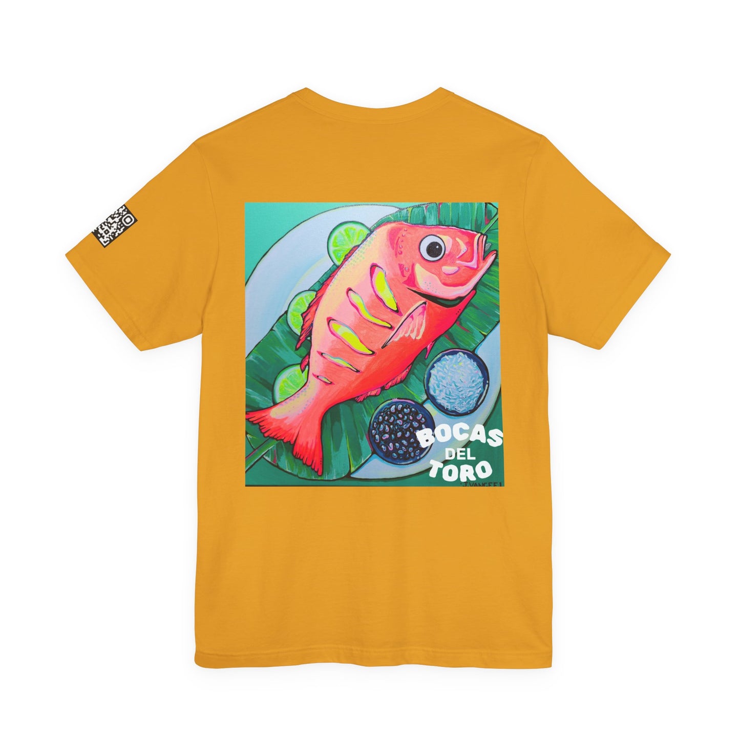 T-shirt unisexe néon à motif poisson frit