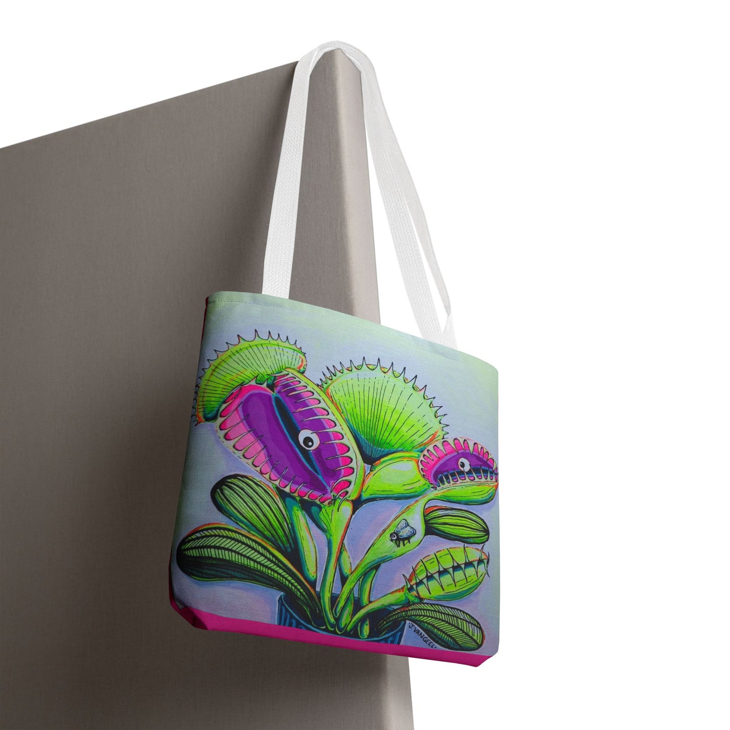 Premium Cyclops Venus Fly Trap Tote Bag, Original Artist Design, Reusable Shopping Tote,  Eco-Friendly