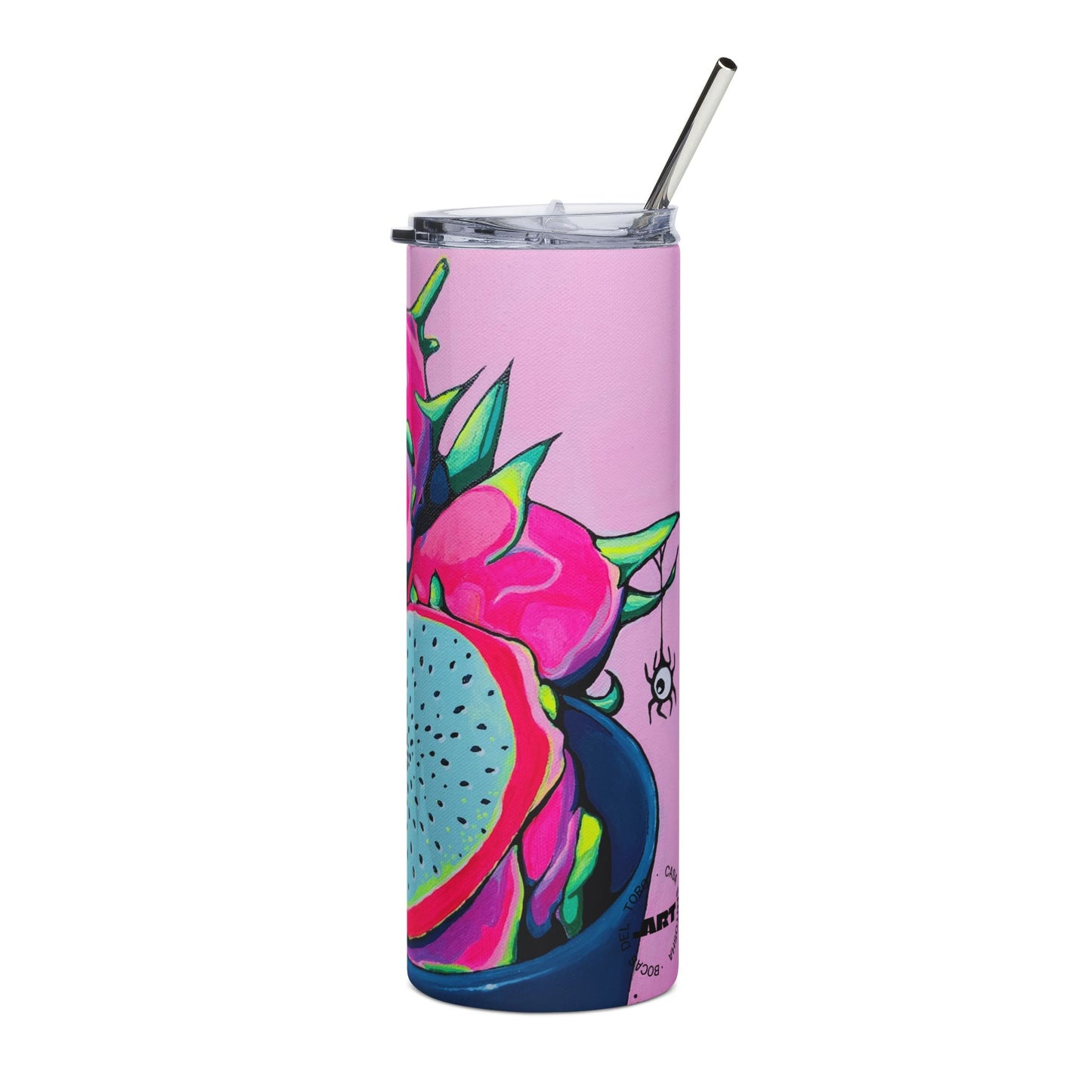 Neon Pink Dragon Fruit Stainless Steel Tumbler, 20oz | Fun Travel Mug, Eco-Friendly