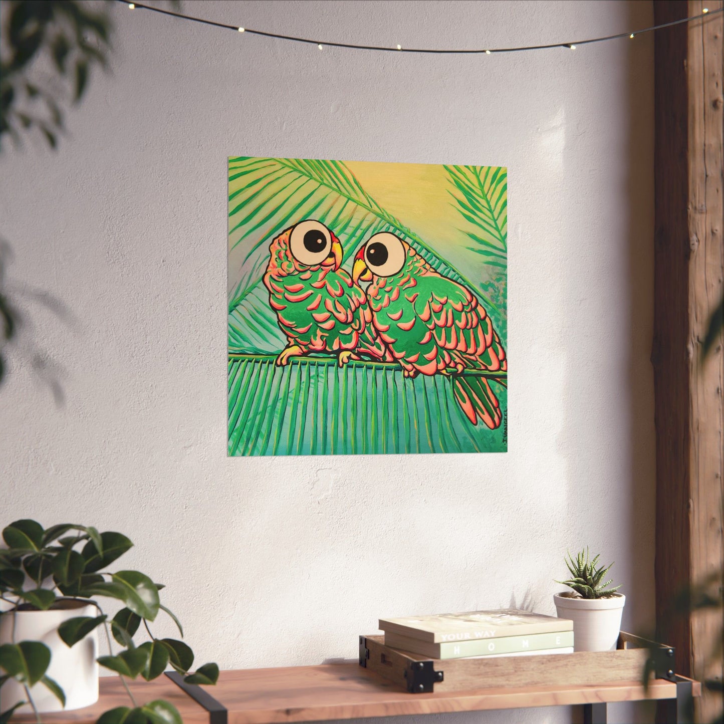 Chatty Cyclops Parrots Giclée Art Poster