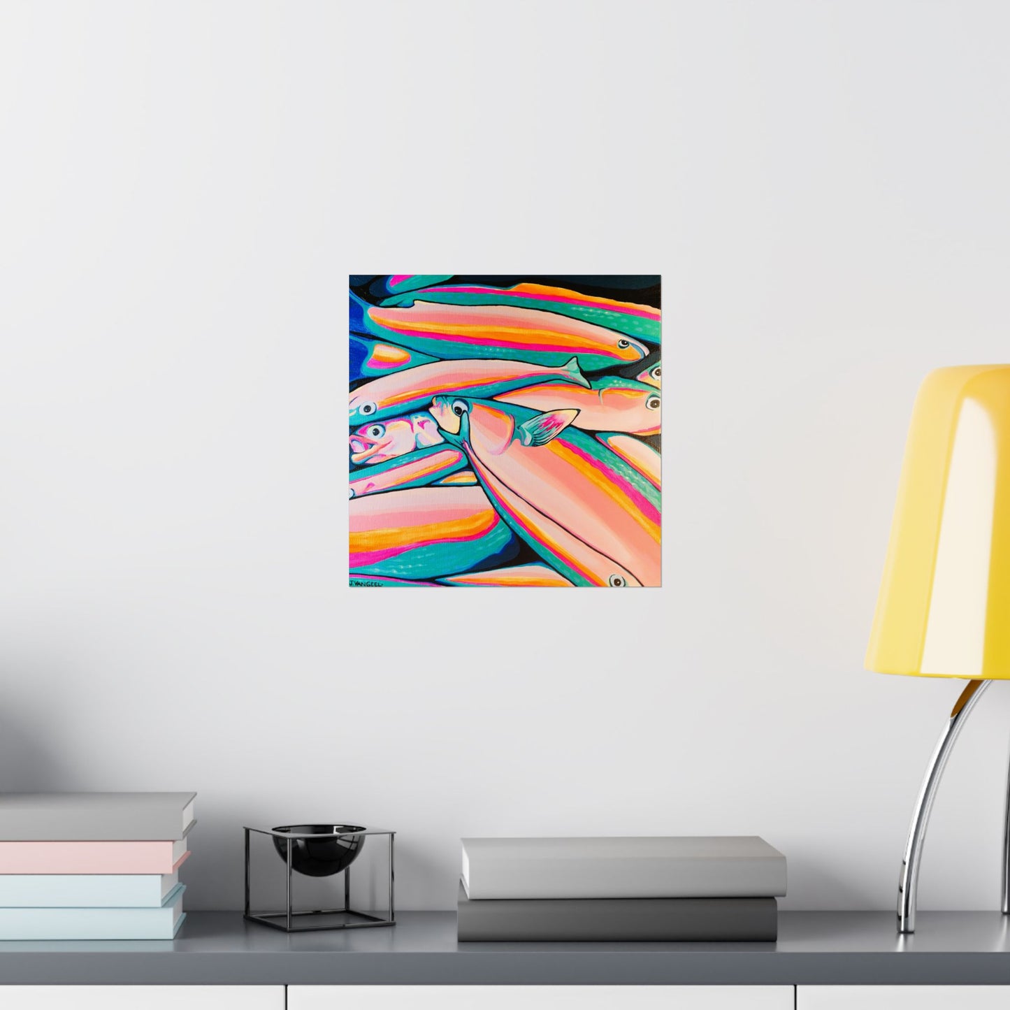 Neon Fish Giclée Art Poster