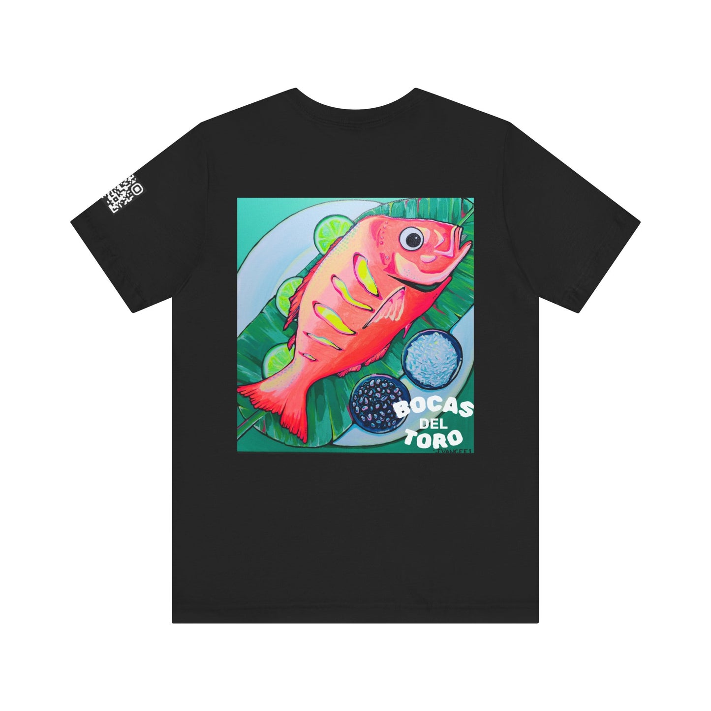 T-shirt unisexe néon à motif poisson frit