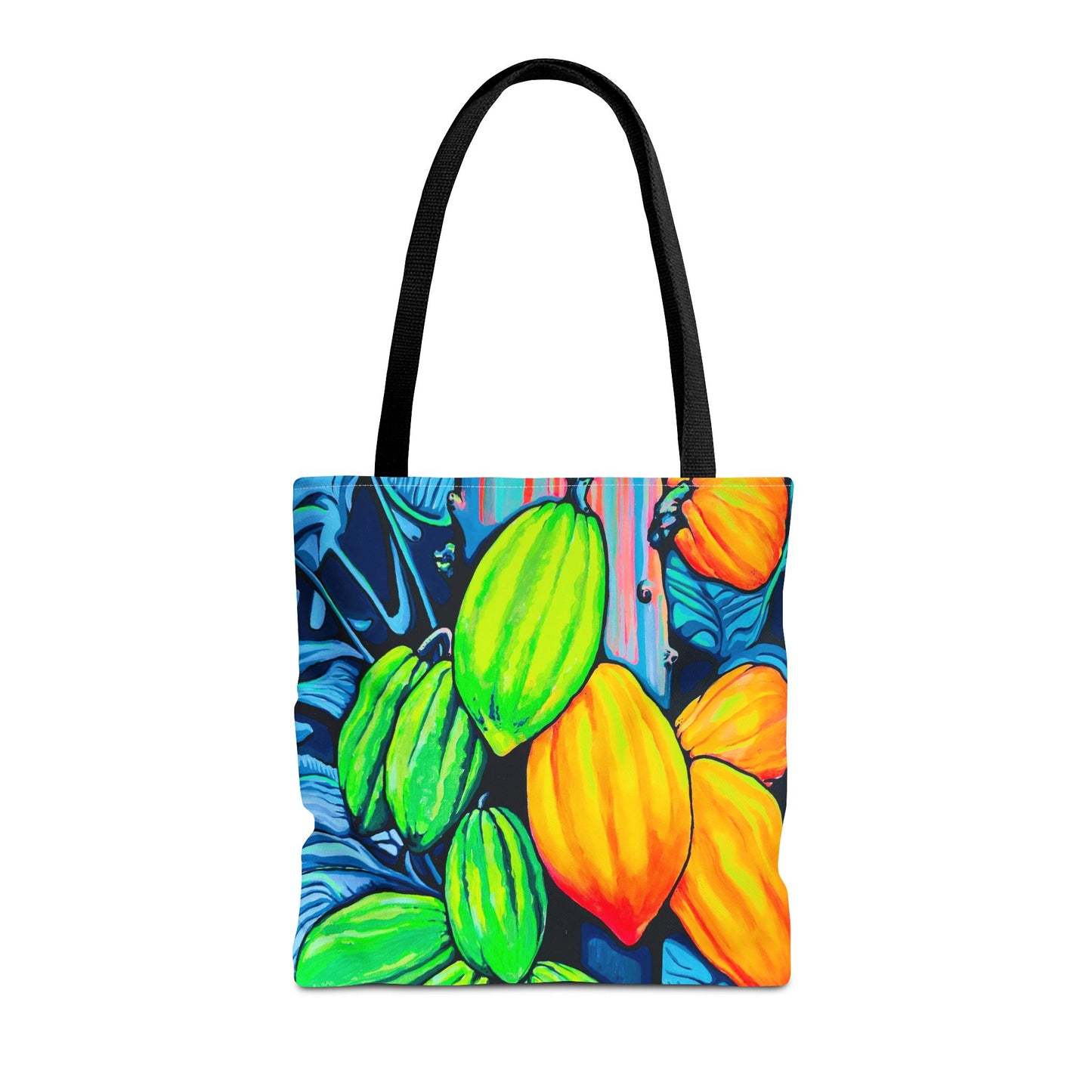 Premium Neon Cacao Tote Bag, Original Artist Design, Reusable Shopping Tote, Eco-Friendly
