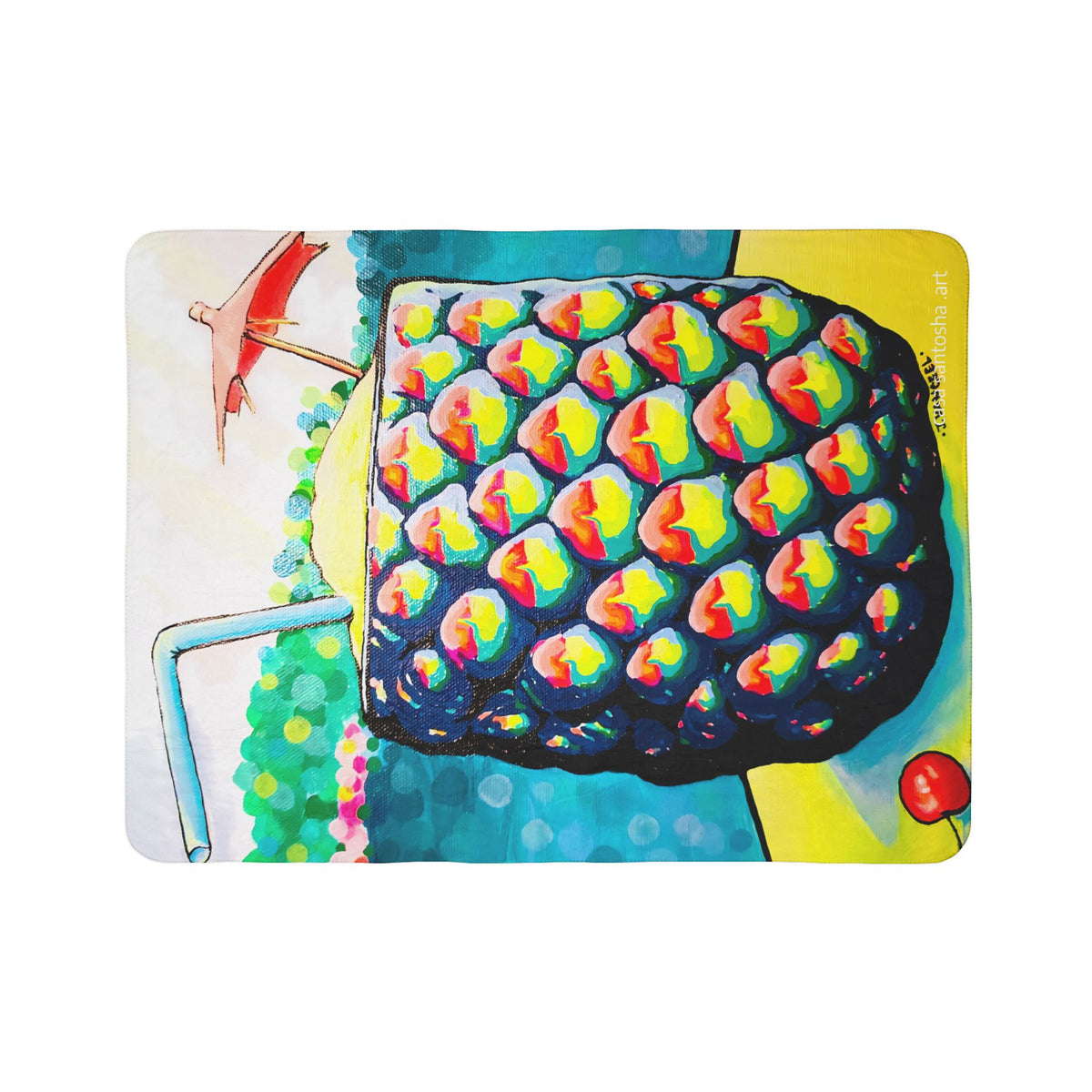Neon Piña Colada Fleece Sherpa Blanket