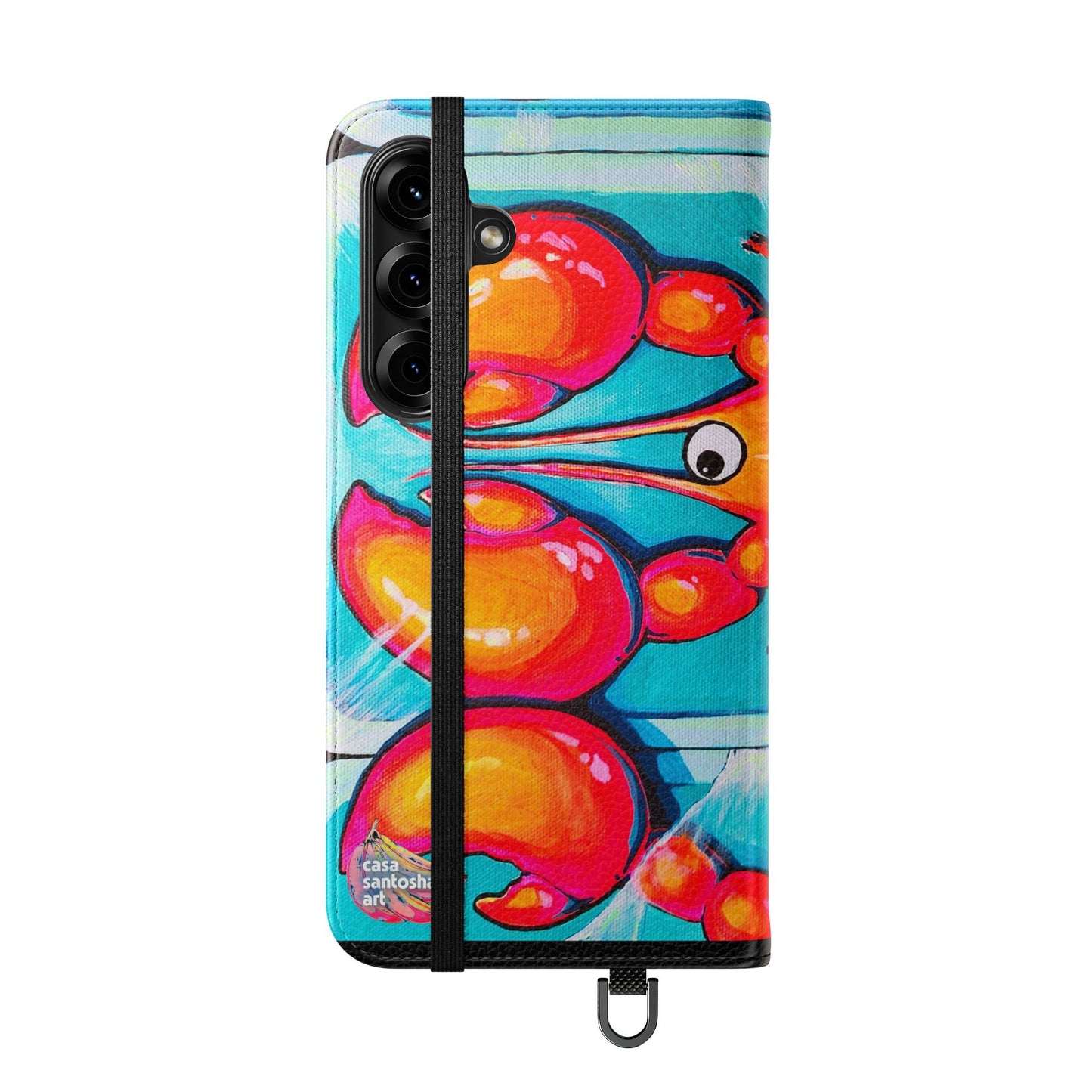Neon Lobster Flip Phone Case – Wallet Cover with Card Slots