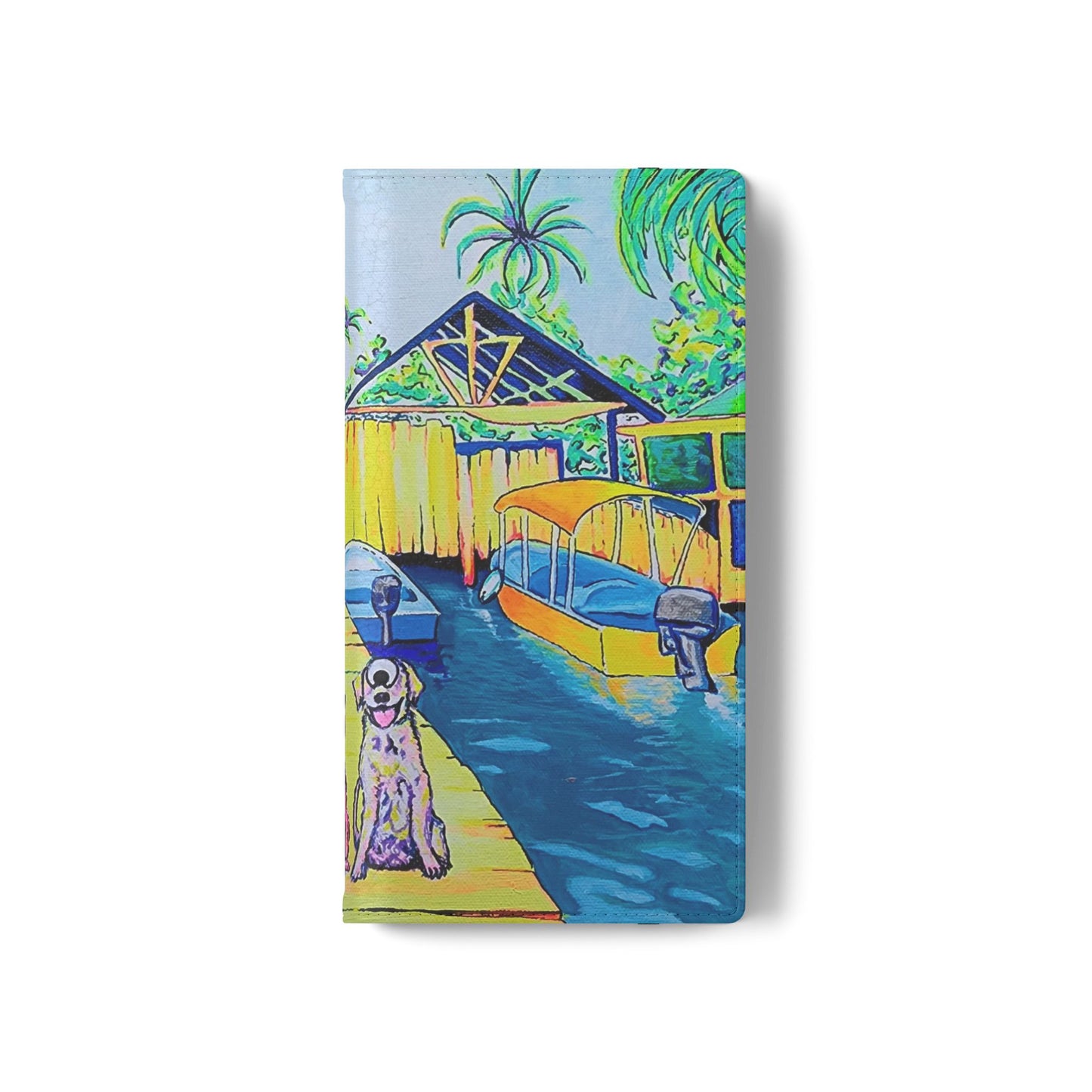 Cyclops Cat and Dog in Bocas Flip Phone Case – Wallet Cover with Card Slots