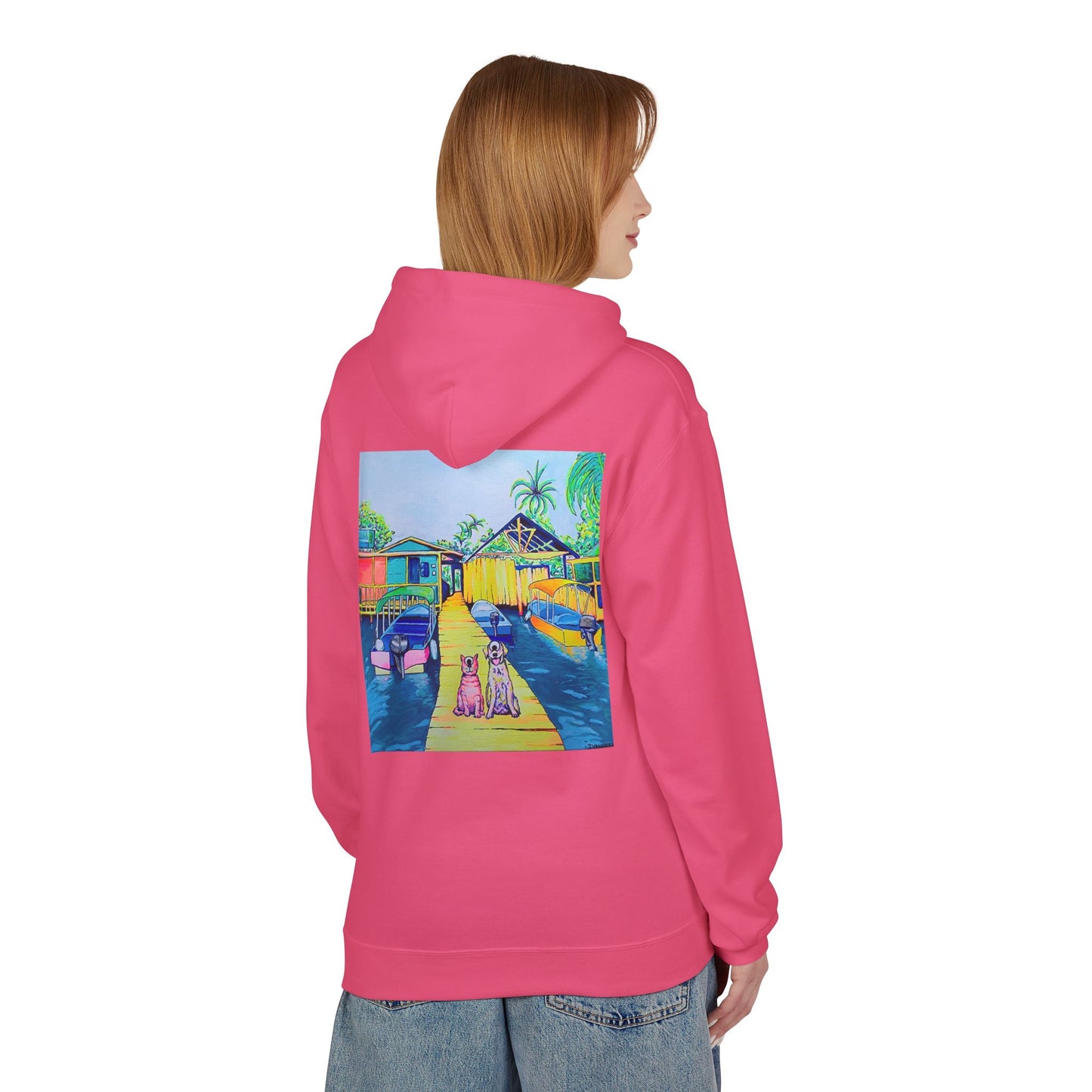 Unisex Cyclops Cat and Dog in Bocas Soft Hoodie